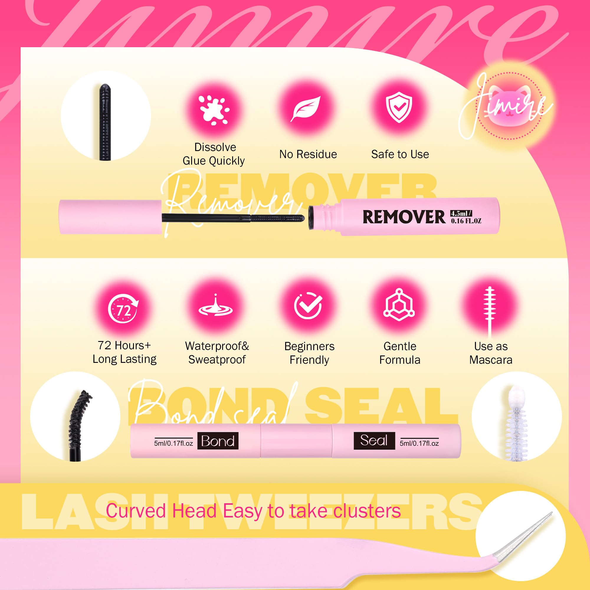Venus Lash Clusters Kit With Bottom Lashes Natural Look Wispy 10-16Mm Lash Extension Kit With Lash Bond And Seal, Remover, Tweez