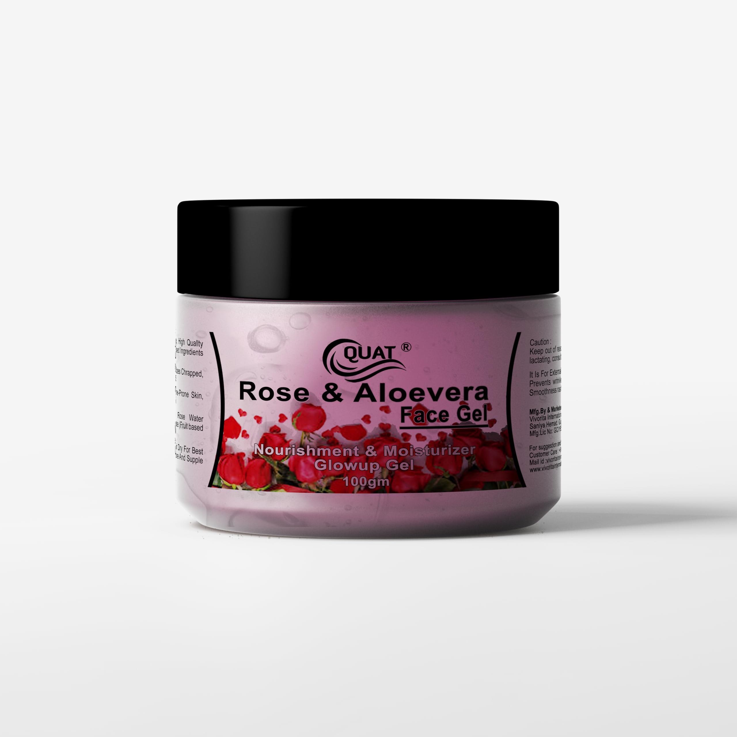 Quat Clear Transparent Rose Gel For Natural Glowing Skin For Both Women&Men (100Ml)