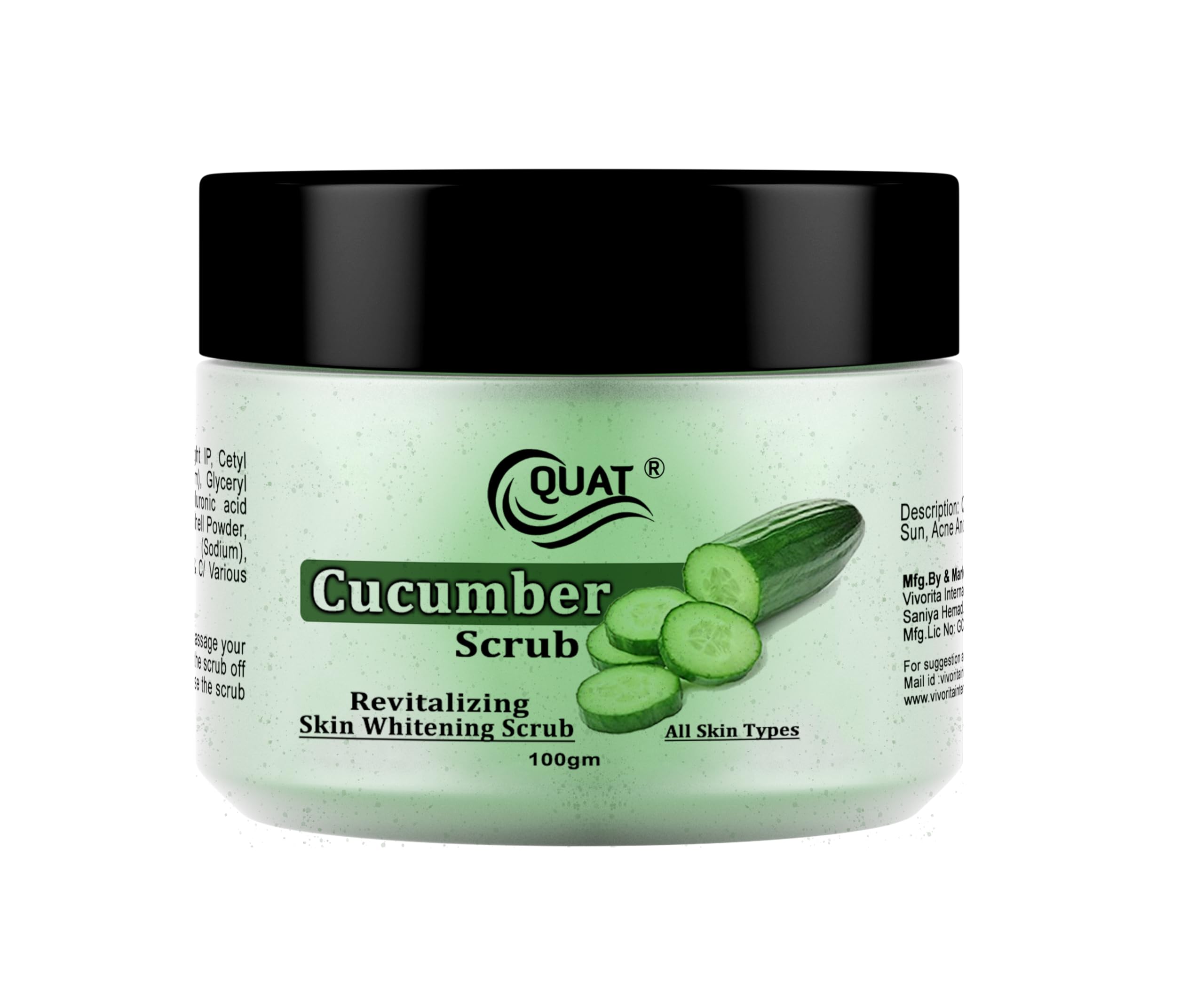 Quat Cucumber Face Scrub For Glowing Skin,Oily,Dry Skin,Women,Men (100Gm)