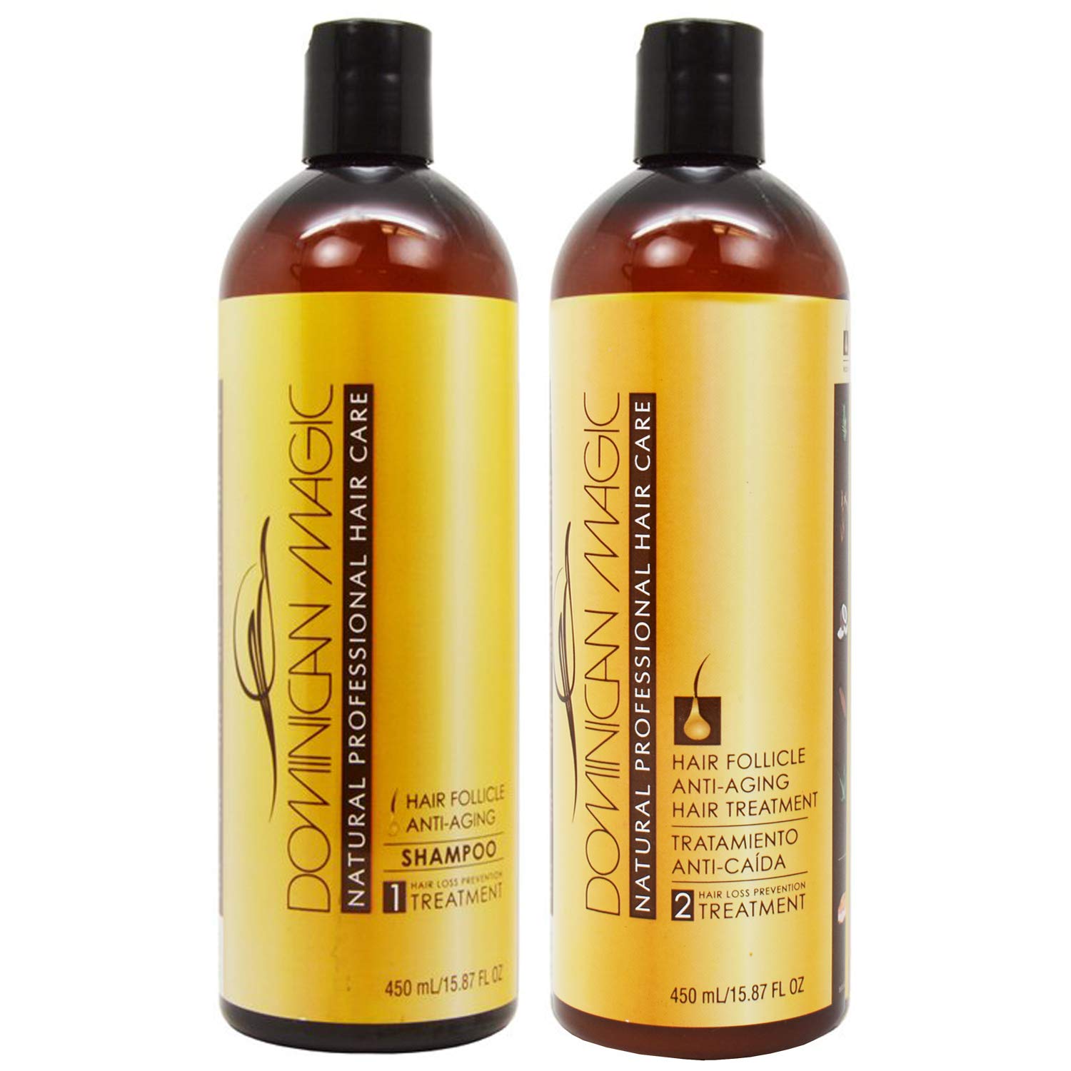 Dominican Magic Hair Follicle Anti-Aging Shampoo & Treatment 15.87oz Duo ''Set''