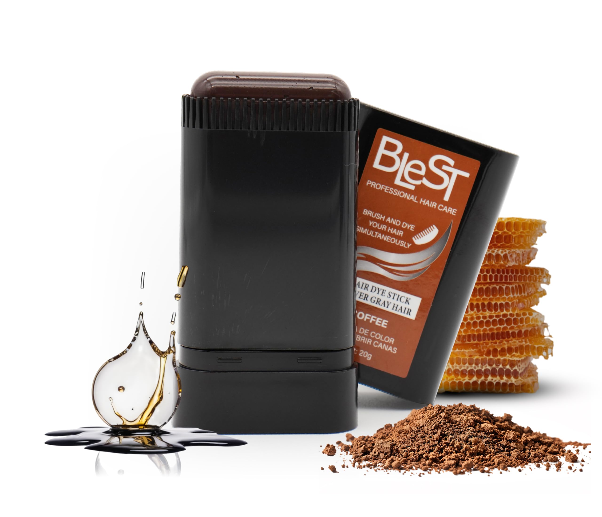 BLEST PROFESSIONAL Root Touch Up for Gray Coverage  Coffee Shade Temporary Color  Easy Applicator Concealer for Regrowth  20g