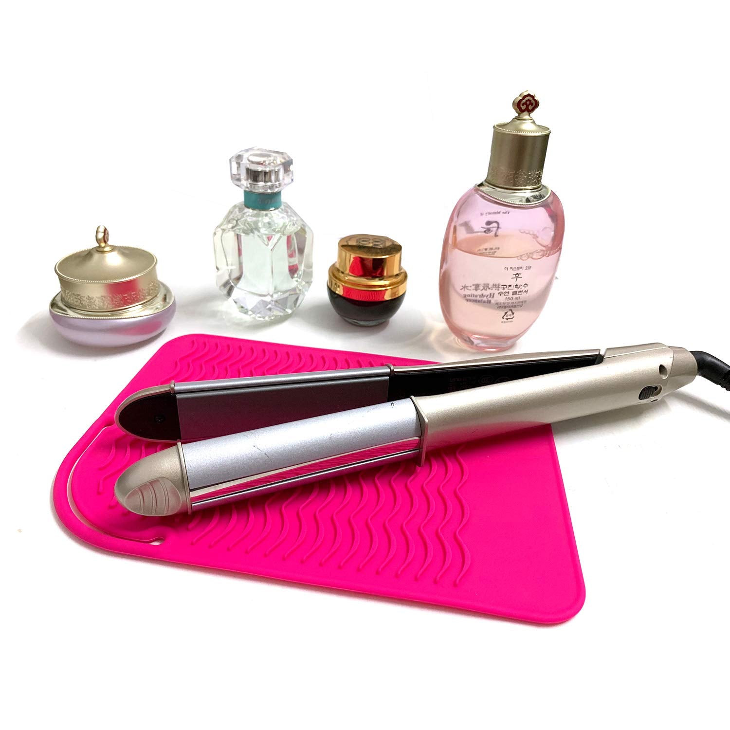 Heat Resistant Mat For Curling Irons, Hair Straightener, Flat Irons And Hair Styling Tools 9'' X 6.5'', Pink