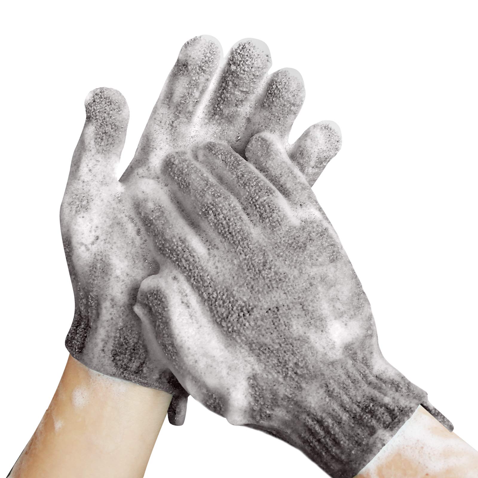 Mig4U Shower Exfoliating Scrub Gloves Medium To Heavy Bathing Gloves Body Wash Dead Skin Removal Deep Cleansing Sponge Loofah Fo