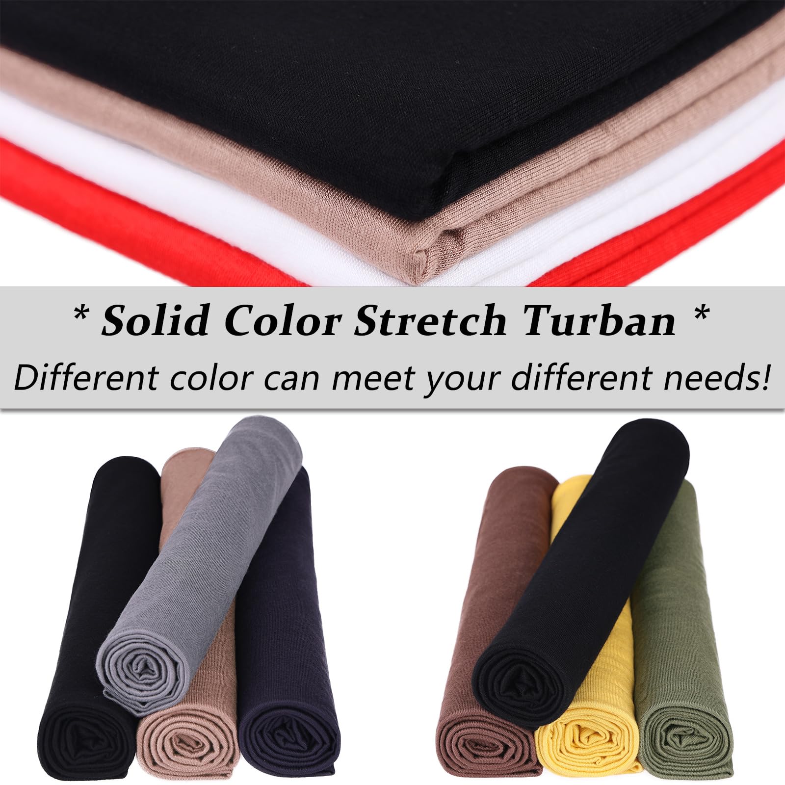 Xtrend 1 Piece Head Wrap Solid Color Halo Turban Fashion Headband Extra Wide Full Head Coverage Bandana Soft Breathable Turban F