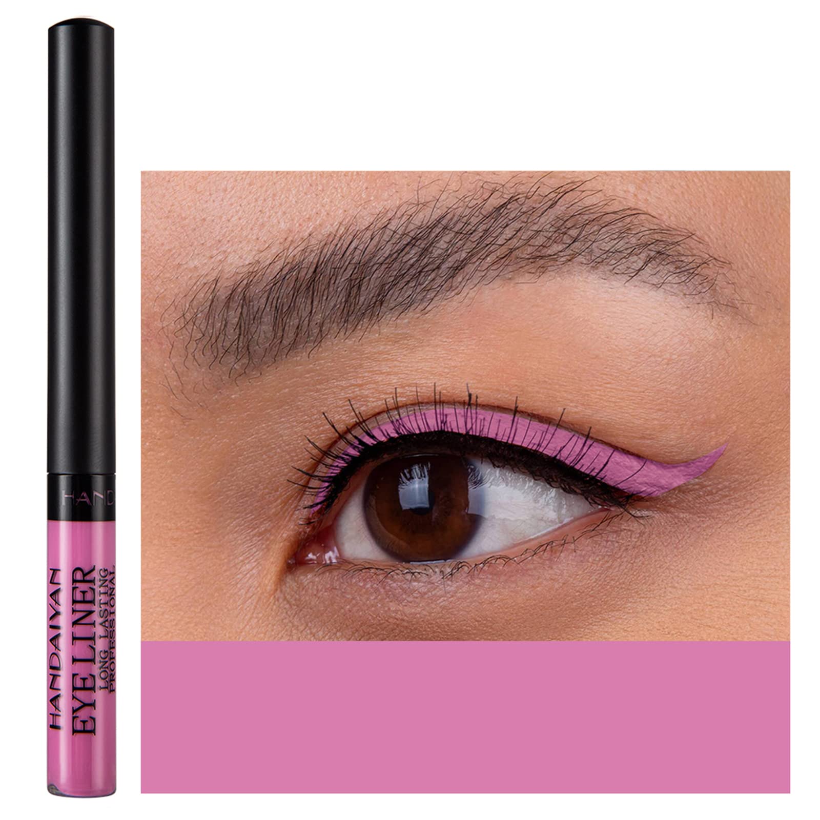 Liquid Eyeliner, Matte Colored Eyeliners, Dark-Pink Eyeliner, White Black Red Brown Green Purple Waterproof High-Pigmented Color