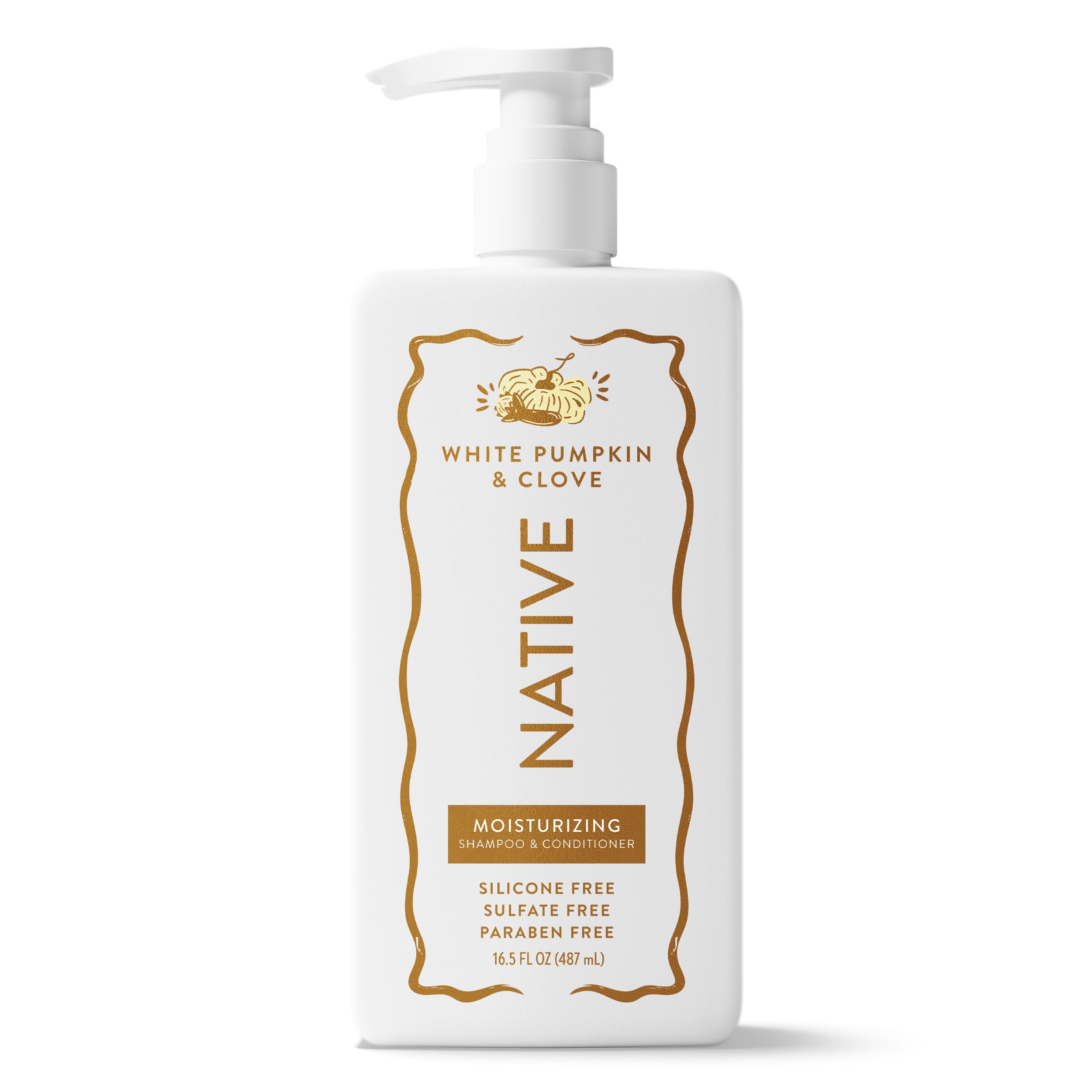Native Silicone and Sulfate Free Moisturizing 2in1 Shampoo & Conditioner, White Pumpkin & Clove, 16.5 fl oz