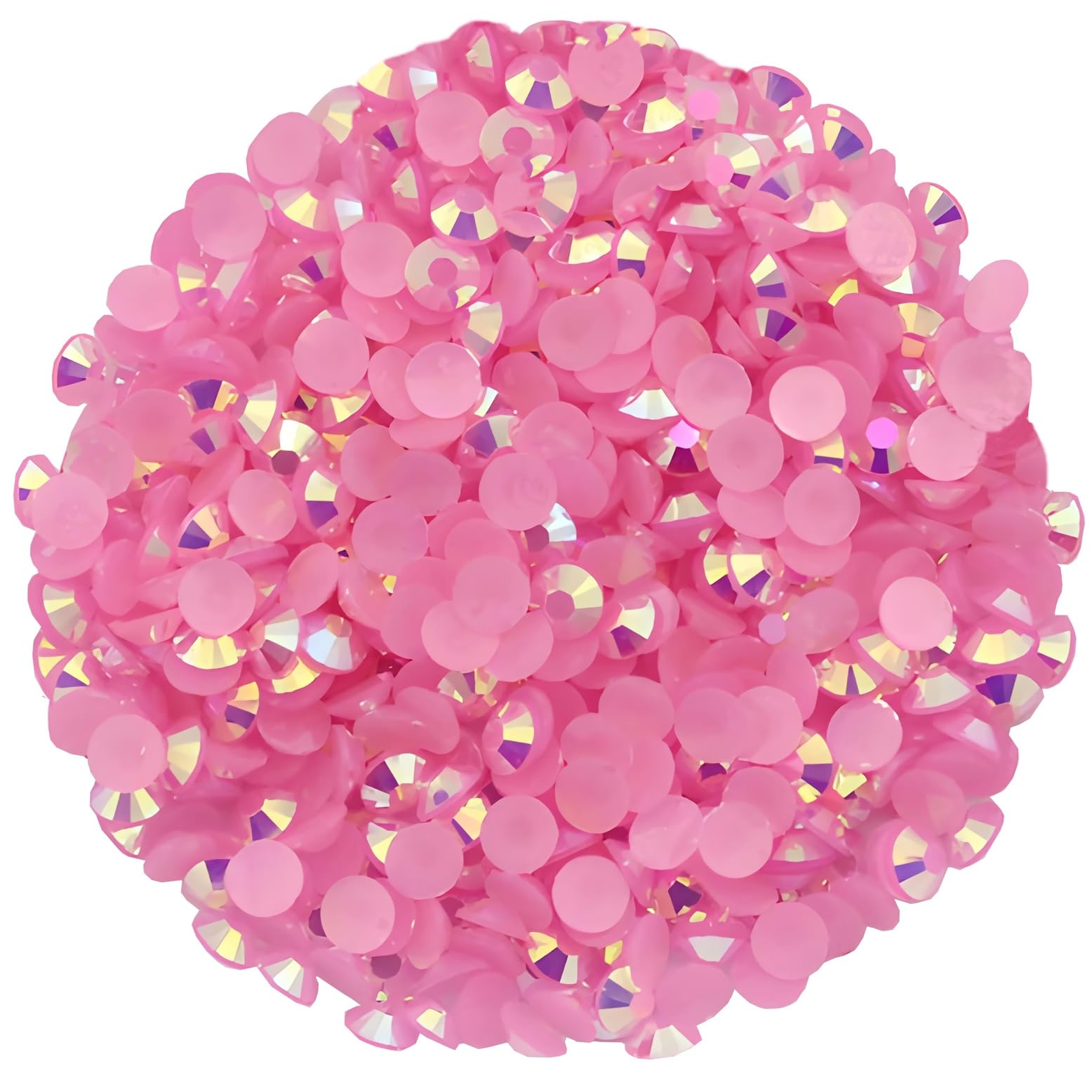 2250 Pcs SS16 4mm AB Flatback Rhinestones for Nails Art Crafts Glitter Round Shine Gems Crystals DIY Clothes Shoes (Dark Pink AB