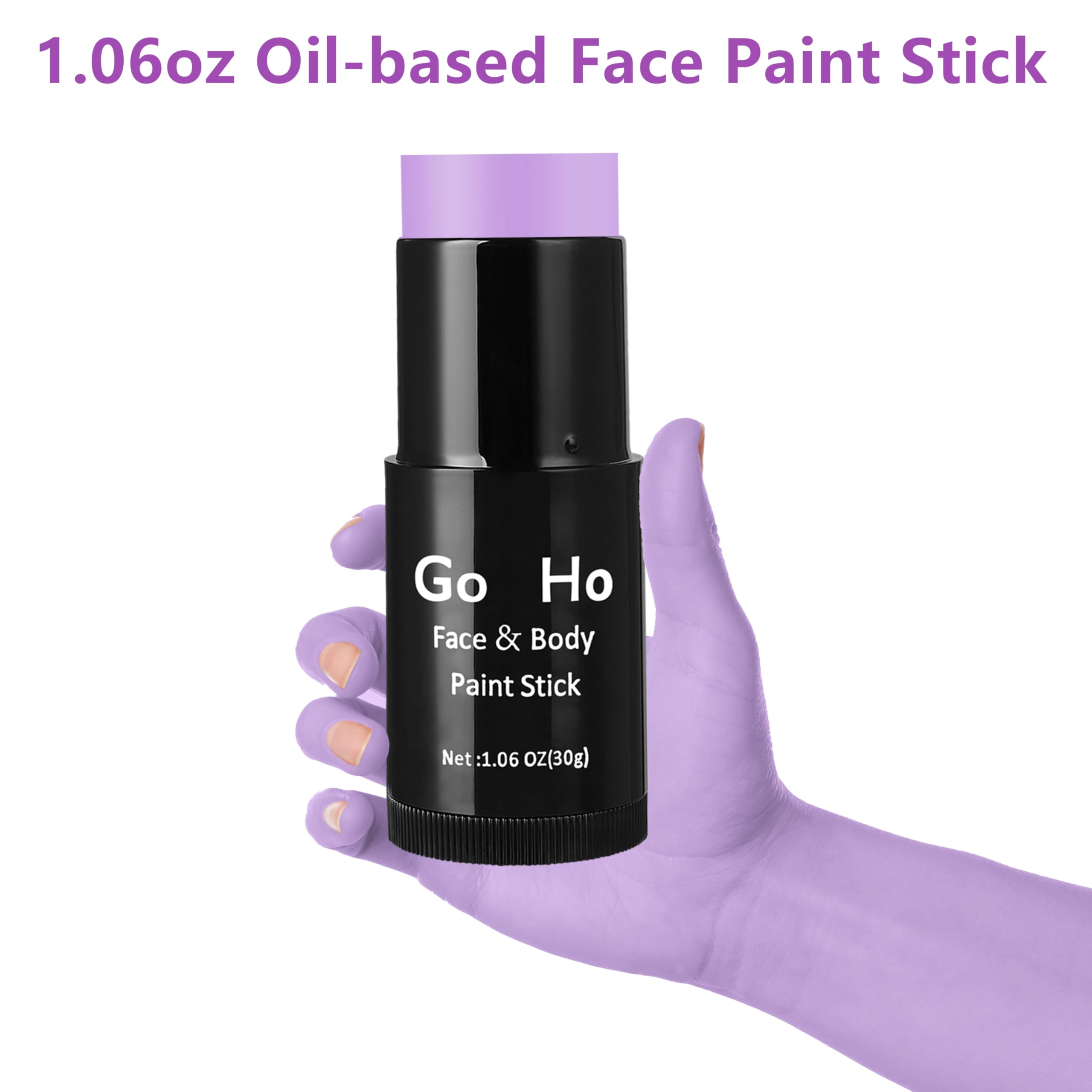 Go Ho Cream-Blendable Pastel Purple Face Paint Stick (1.06 Oz),Full-Coverage Light Purple Body Paint Stick For Adults Children H