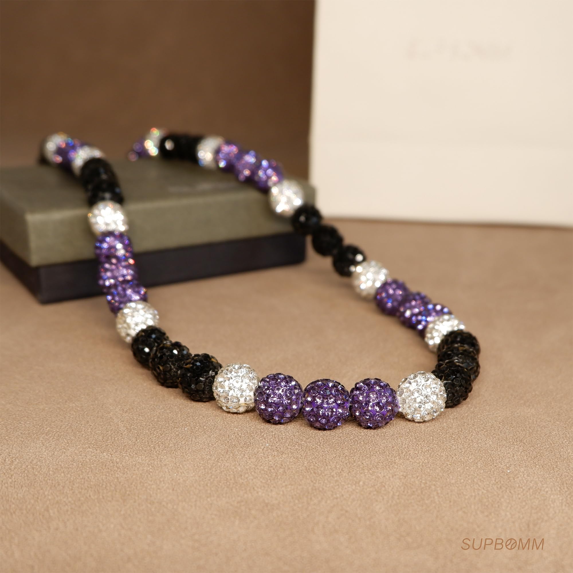 SUPBOMM Baseball Ice Necklace, Bling Beaded Necklaces, Drip Chain, League Team Colors Gifts for Men, Rockies