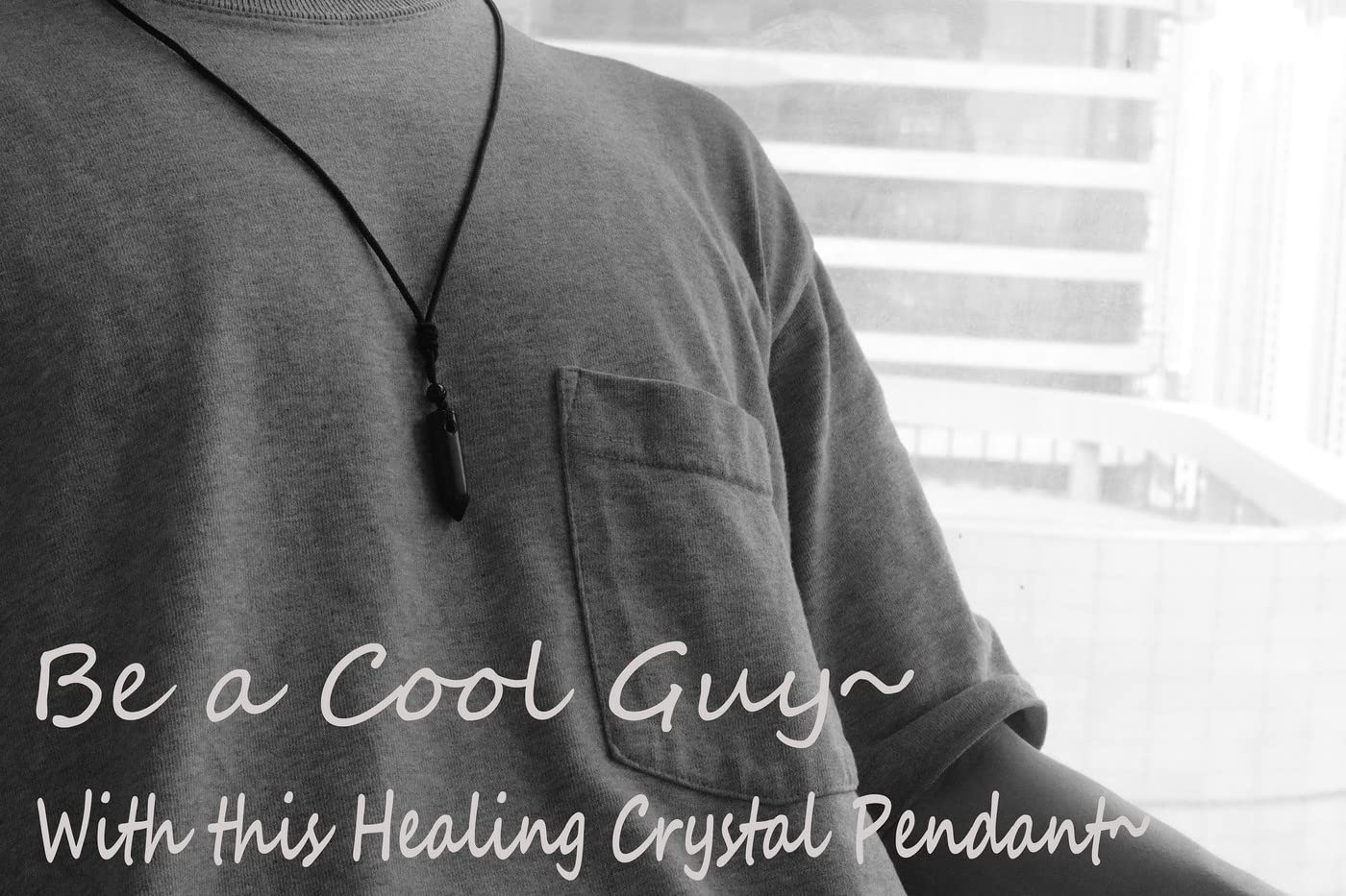 XIANNVXI Healing Crystal Necklace for Men Women Obsidian Pendant Necklae Natural Stone Adjustable Rope Hexagonal Point Gemstone