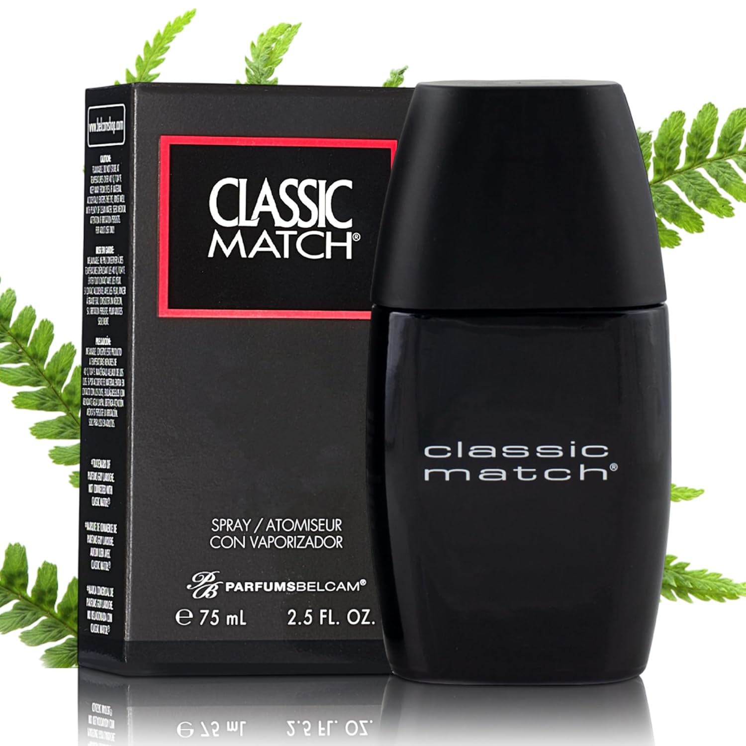 PB ParfumsBelcam CM Noir Eau De Toilette Spray for Men - Fresh Fougere Cologne, Bergamot, Basil, Patchouli, Long-Lasting Scent, 