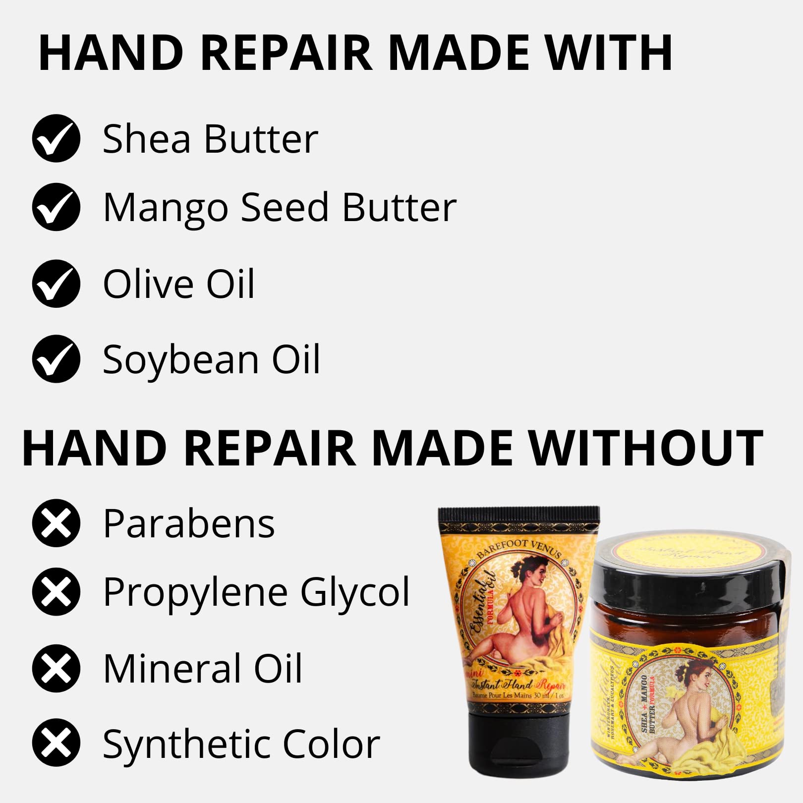 Barefoot Venus Mustard Bath Essential Oil Bundle: Instant Hand Repair (3 Oz), Mini Instant Hand Repair (1 Oz), Argan Body Oil (0