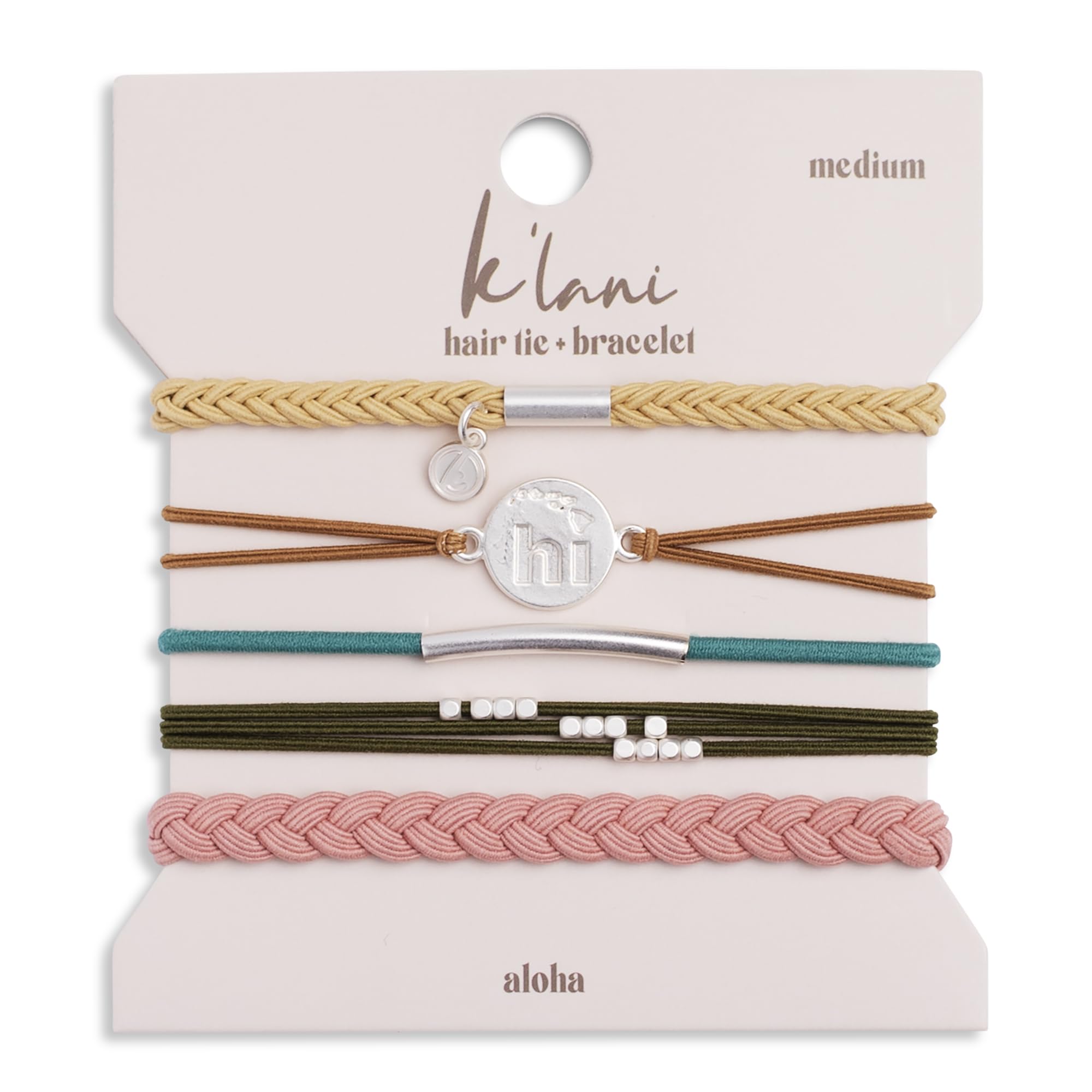 K'lani Aloha Bracelets for Women - Elastic Bracelets and Boho Hair Ties - Cute Hair Ties for Women and Hair Tie Accessories - St