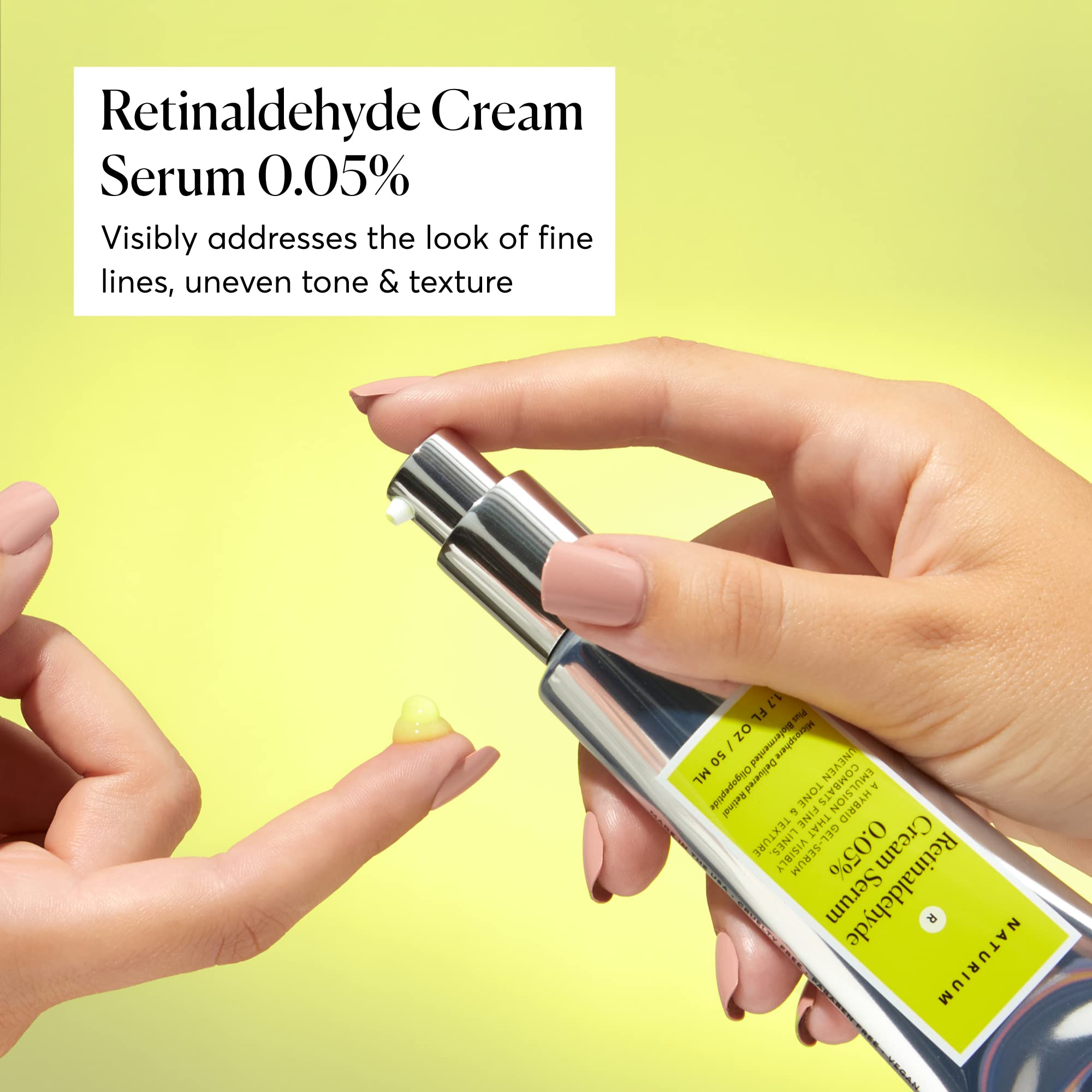 Naturium Retinaldehyde Cream Serum 0.05%, Advanced Anti-Aging & Smoothing Treatment, Face & Skin Care, 1.7 oz
