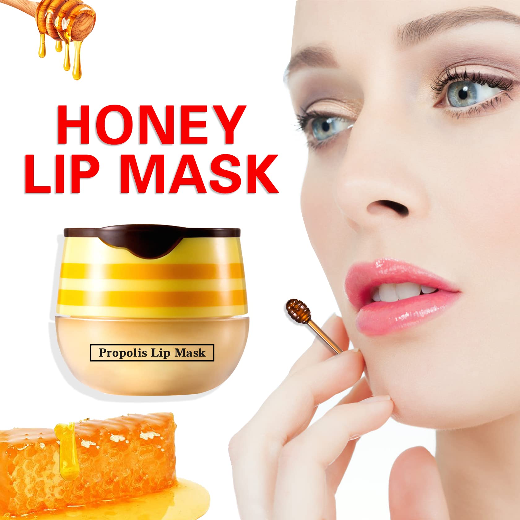 Qiufsse Bee Lip Balm Honey Pot Honey Lip Masks For Dry Lips Bee Balm For Lip Care Lip Moisturizing Cracked Lip Scrubs Exfoliator