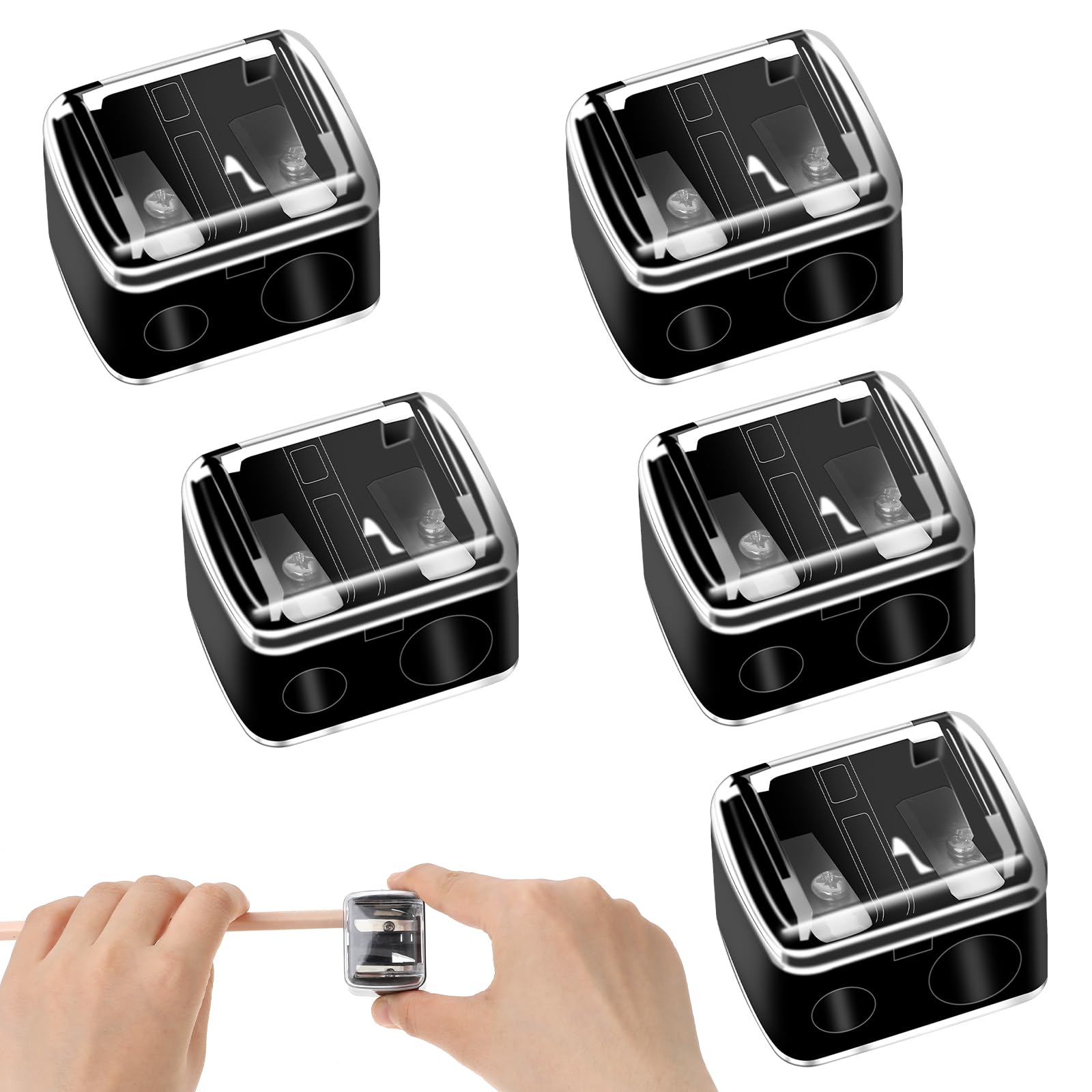 5 Pcs Cosmetic Pencil Sharpener, Eyeliner Sharpener Makeup Sharpener Small Lip Pencil Sharpener Manual Cosmetic Pencil Sharpener