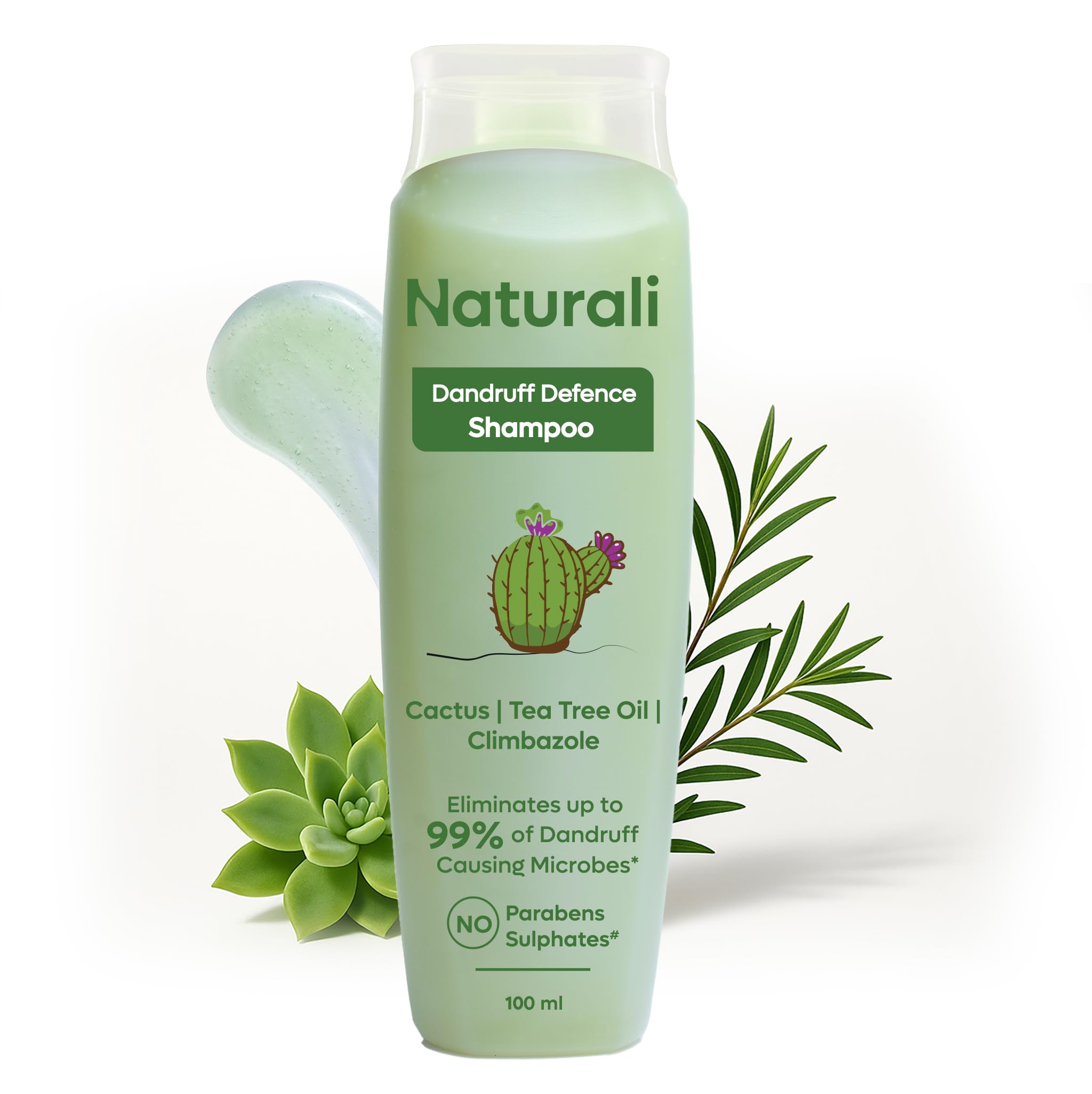 Naturali Australian Tea Tree Non-Drying Dandruff Defence Shampoo 100 Ml | Removes Dandruff From Source | Soothes Itching, Irrita