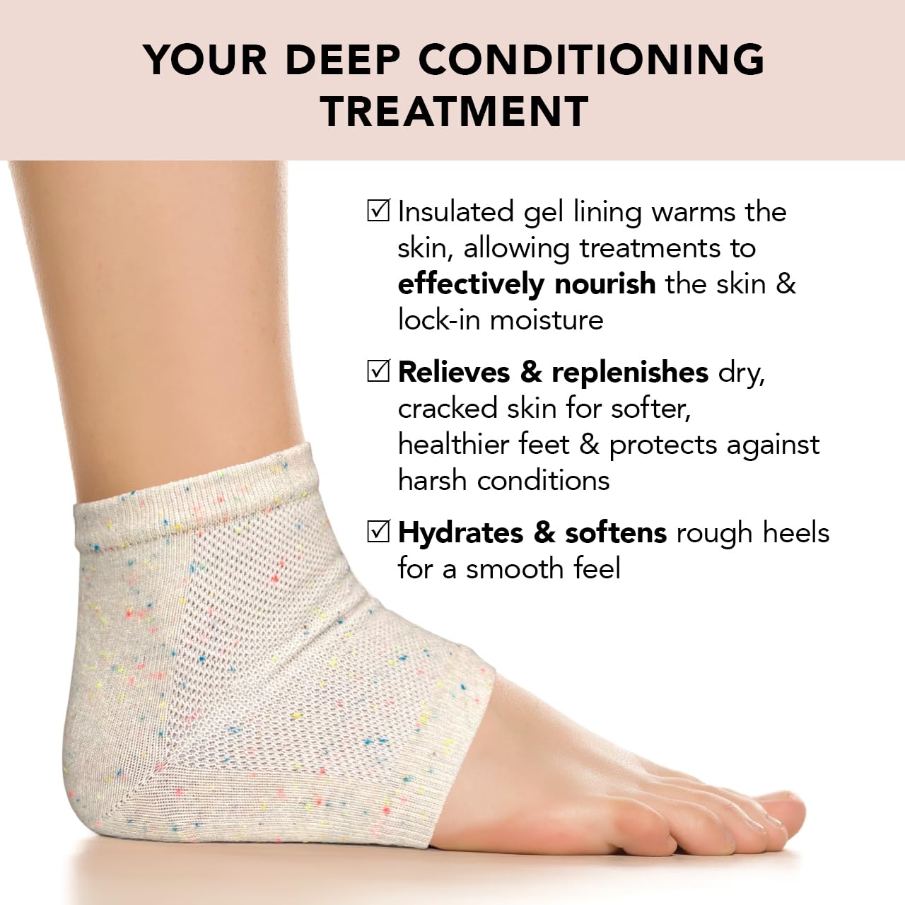 Kitsch Moisturizing Spa Socks - Gel Socks For Cracked Heel Repair  Heel Socks For Dry Cracked Feet  Dry Feet Treatment For Women
