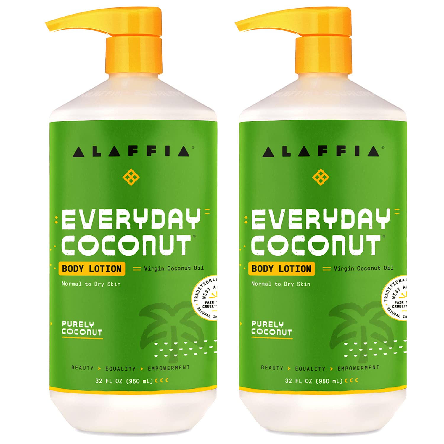 Alaffia Everyday Coconut Hydrating Body Lotion, Normal to Dry Skin, Moisturizing Coconut Oil is Support for Soft & Supple Skin, 