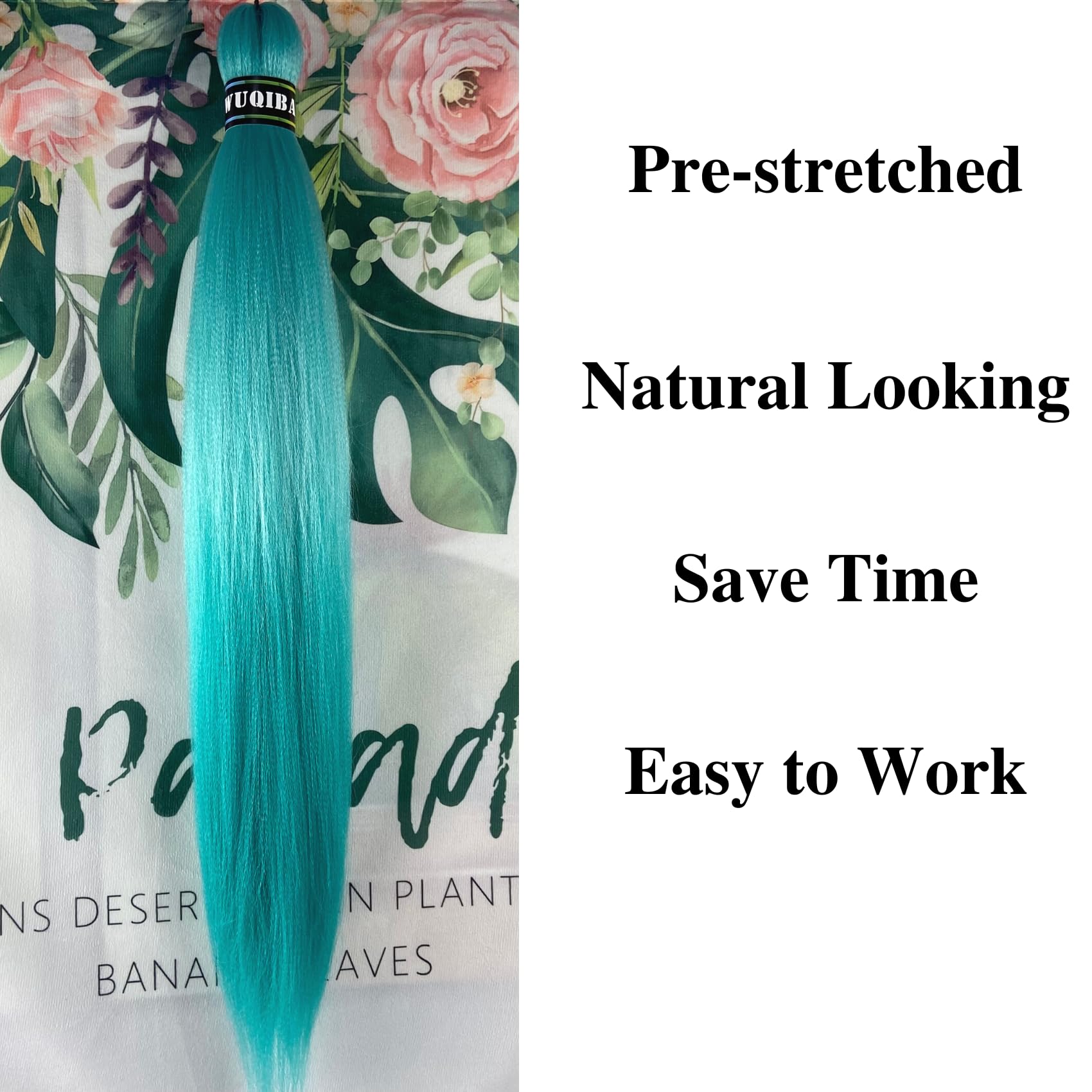Bright Pastel Aqua Blue Braiding Hair Pre stretched Kanekalon Human Braiding Hair Extensions Feed in Braids