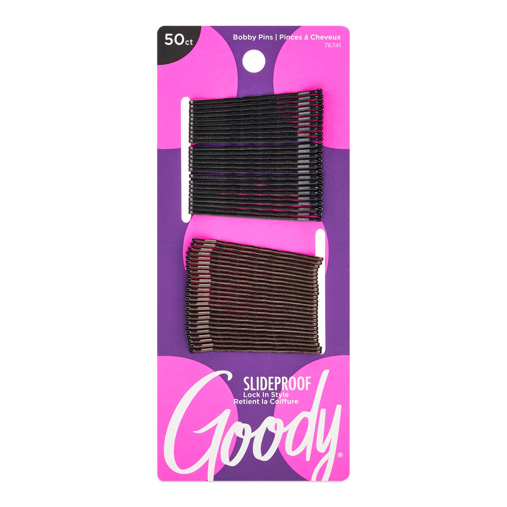 Goody Metallic Bobby Pins - 50 Count, Black - 2 Inch Pin Help Keep Hairs In Place - Hair Accessories to Style With Ease and Keep