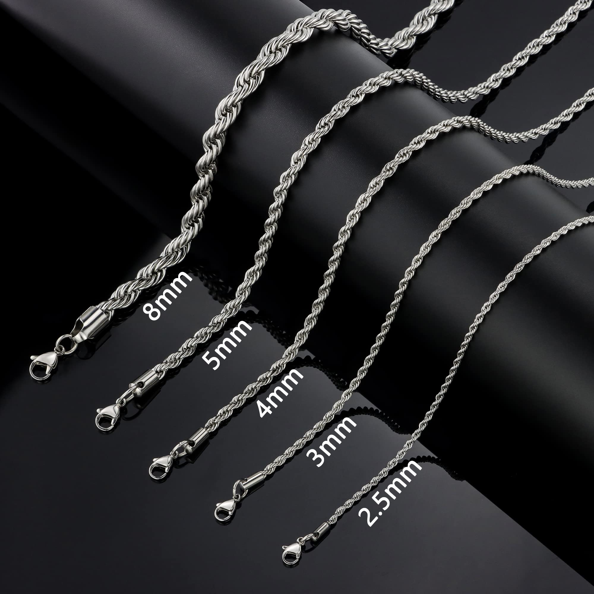 HolyFast Twist Chain Bracelets - Stainless Steel Rope Jewelry for Men & Women