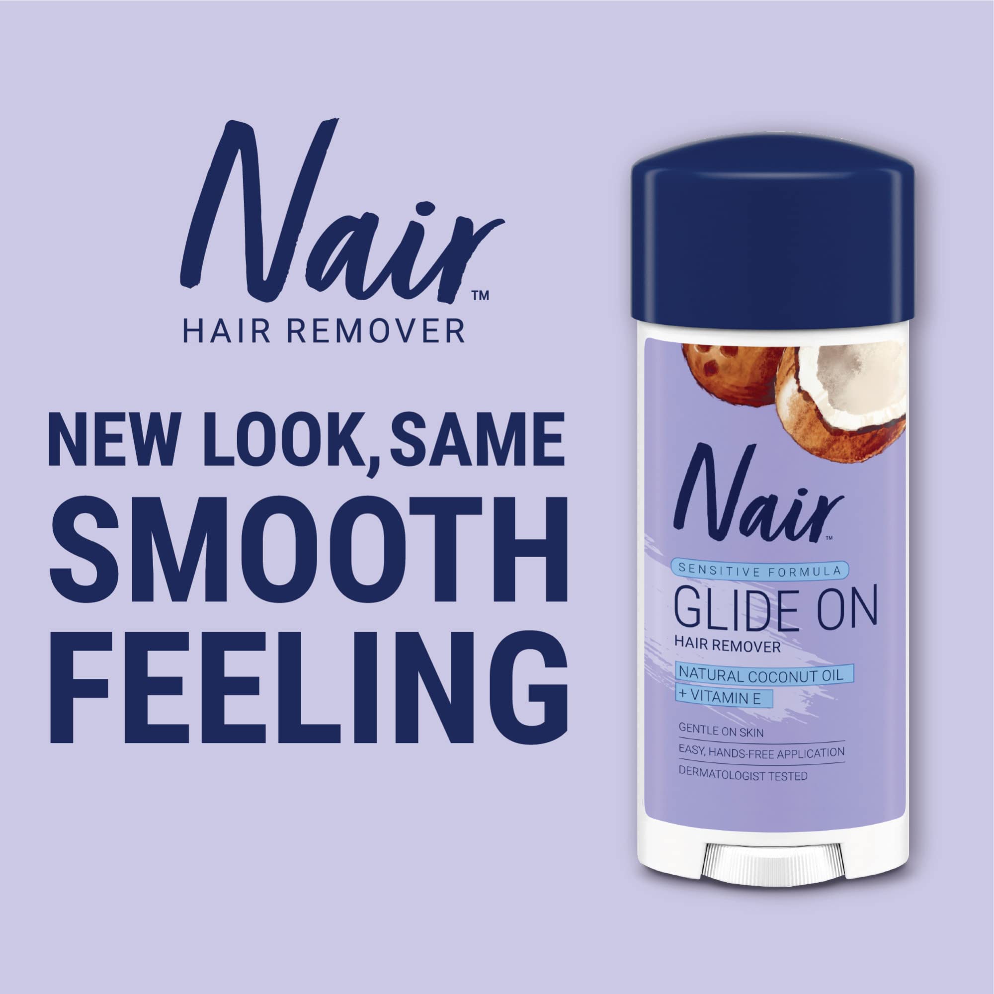 Nair Hair Remover Sensitive Formula Glide On Depilatory Cream 3.3 Oz