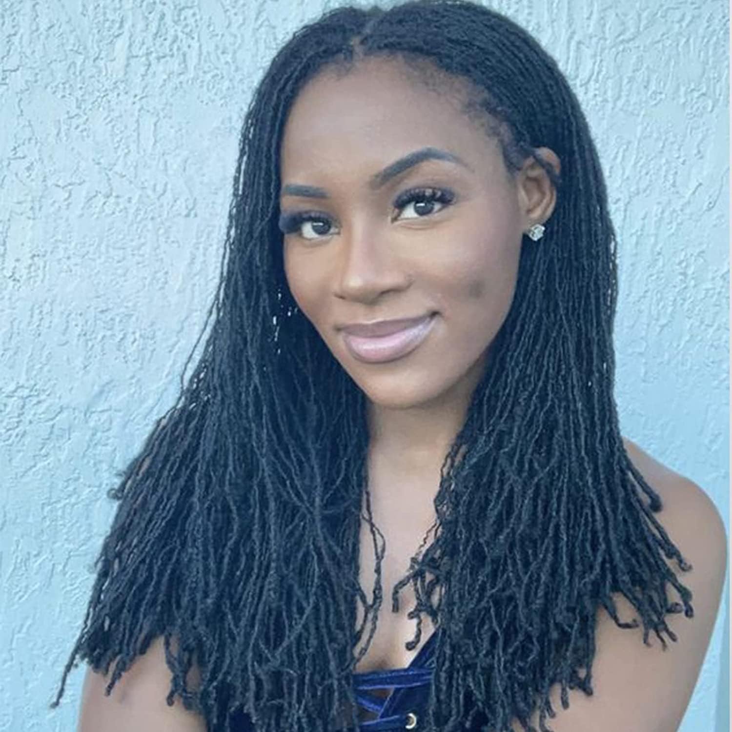 Loc Extension Human Hair 14 Inch 30 Strands 0.2cm Width 100% Full Handmade Permanent Loc Extension Human Hair For Women/Men Can 