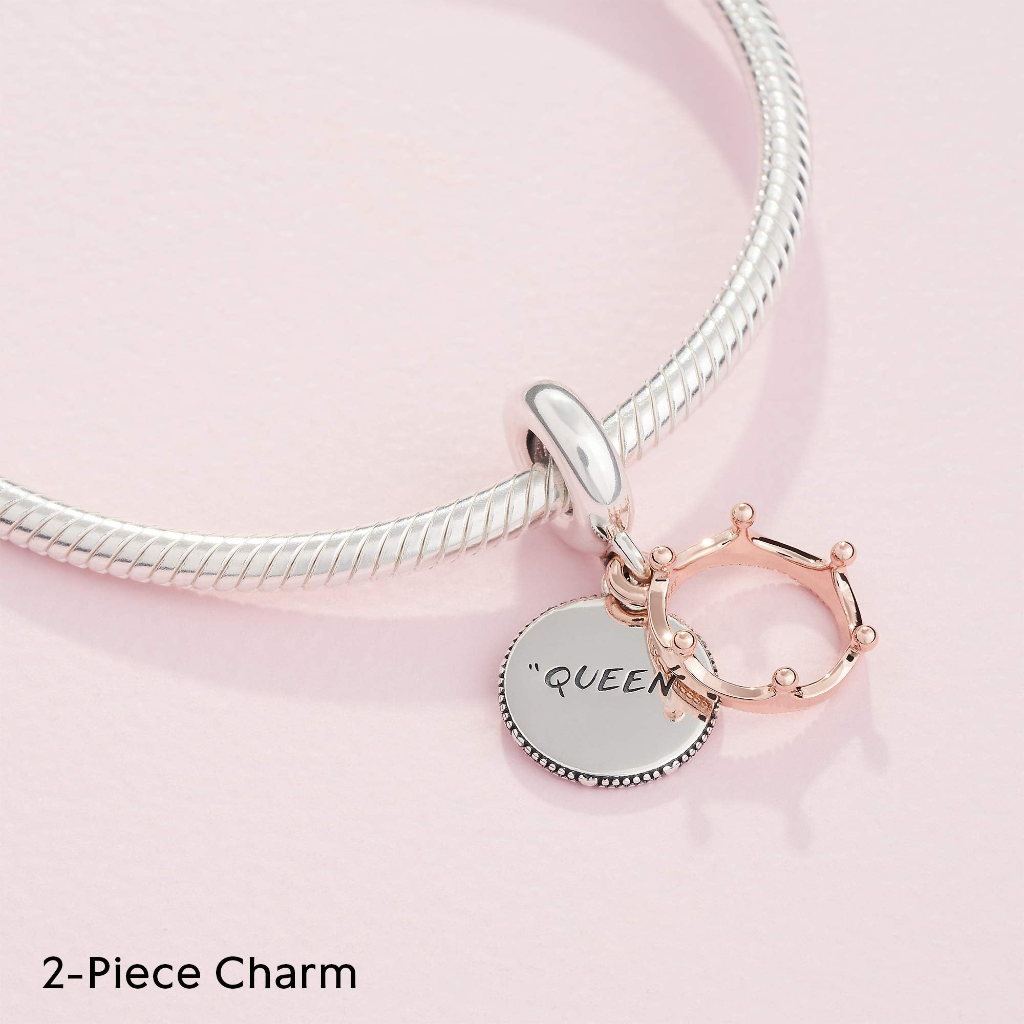 Pandora Jewelry Queen & Regal Crown Dangle Charm - Queen Jewelry Charm for Pandora Charm Bracelets - Perfect for Holiday, Annive