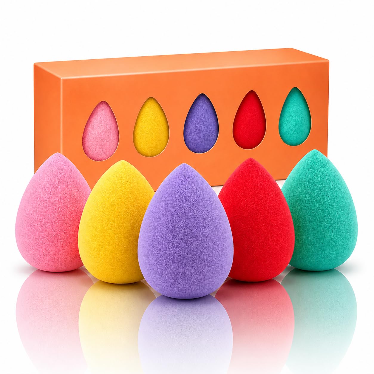 Beauty Blender Sponge Set Of 5 Ultra Soft Makeup Sponge For Flawless Foundation Blending | LatexFree Wet & Dry Beauty Blender F