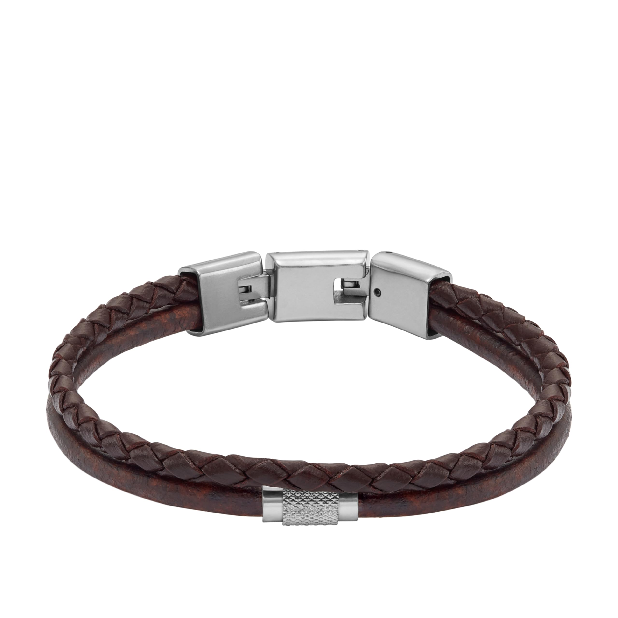 Fossil Men's All Stacked Up Brown Leather Multi-Strand Bracelet, Color: Brown (Model: JF04702040)