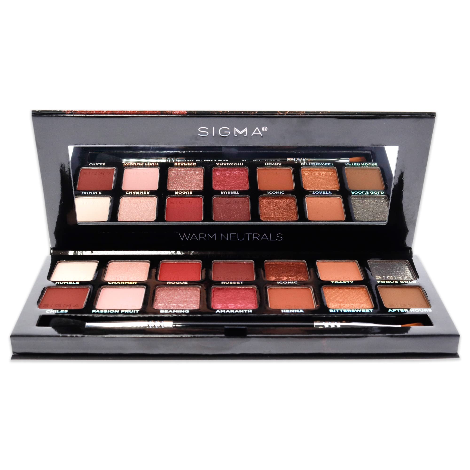 Sigma Beauty Warm Neutrals Eyeshadow Palette - 14 Warm Eyeshadow Shades in Matte, Shimmer and Metalic Finishes - Highly Pigmente