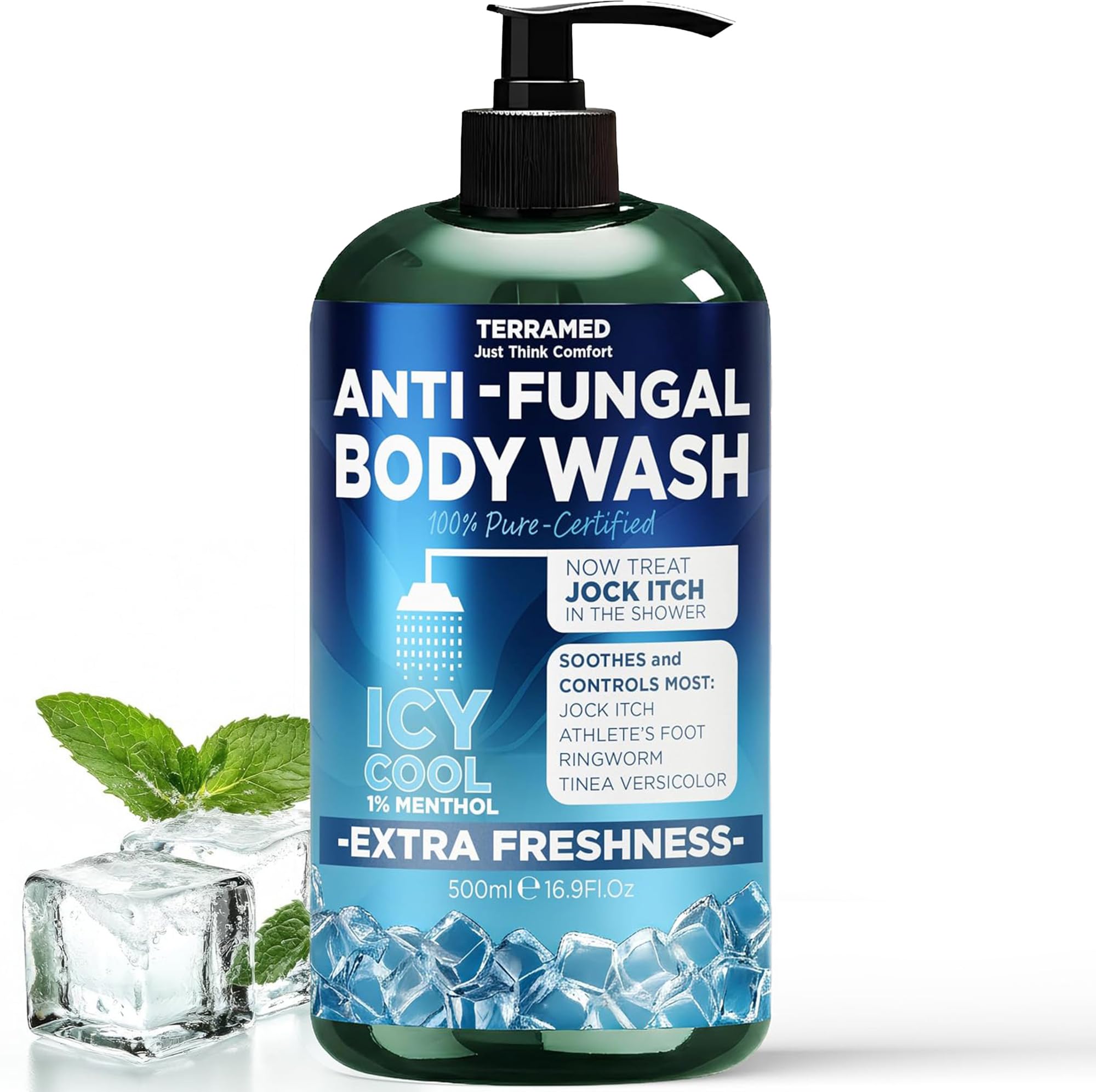 Antifungal Body Wash | Antifungal Soap with 1% Tolnaftate | Medicated Jock Itch Treatment for Ringworm & Athletes Foot | Menthol
