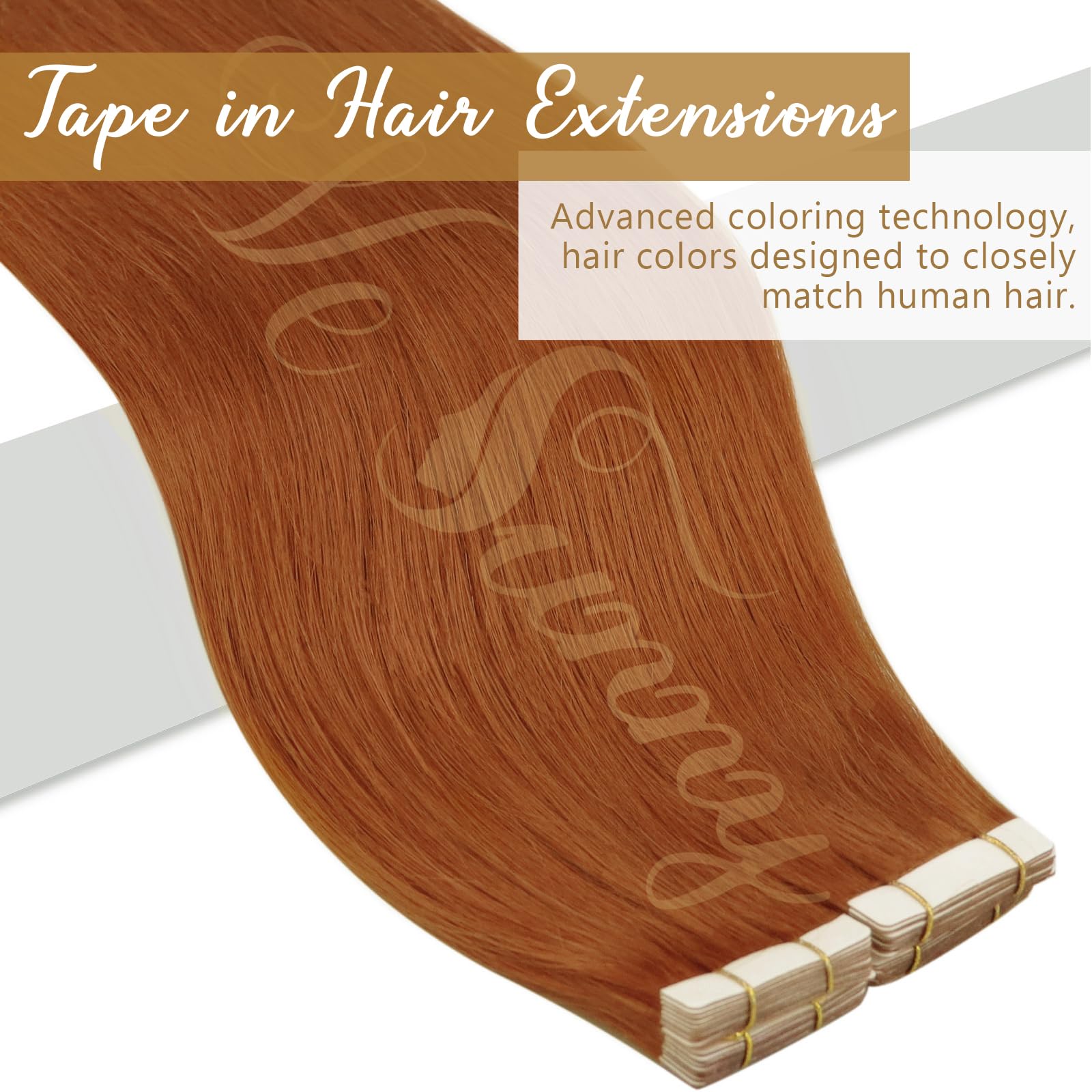 Ve Sunny Tape In Human Hair Extensions Copper Real Hair Extensions Tape Ins Pu Tape On Natural Hair Extensions Copper 50G 20Pcs