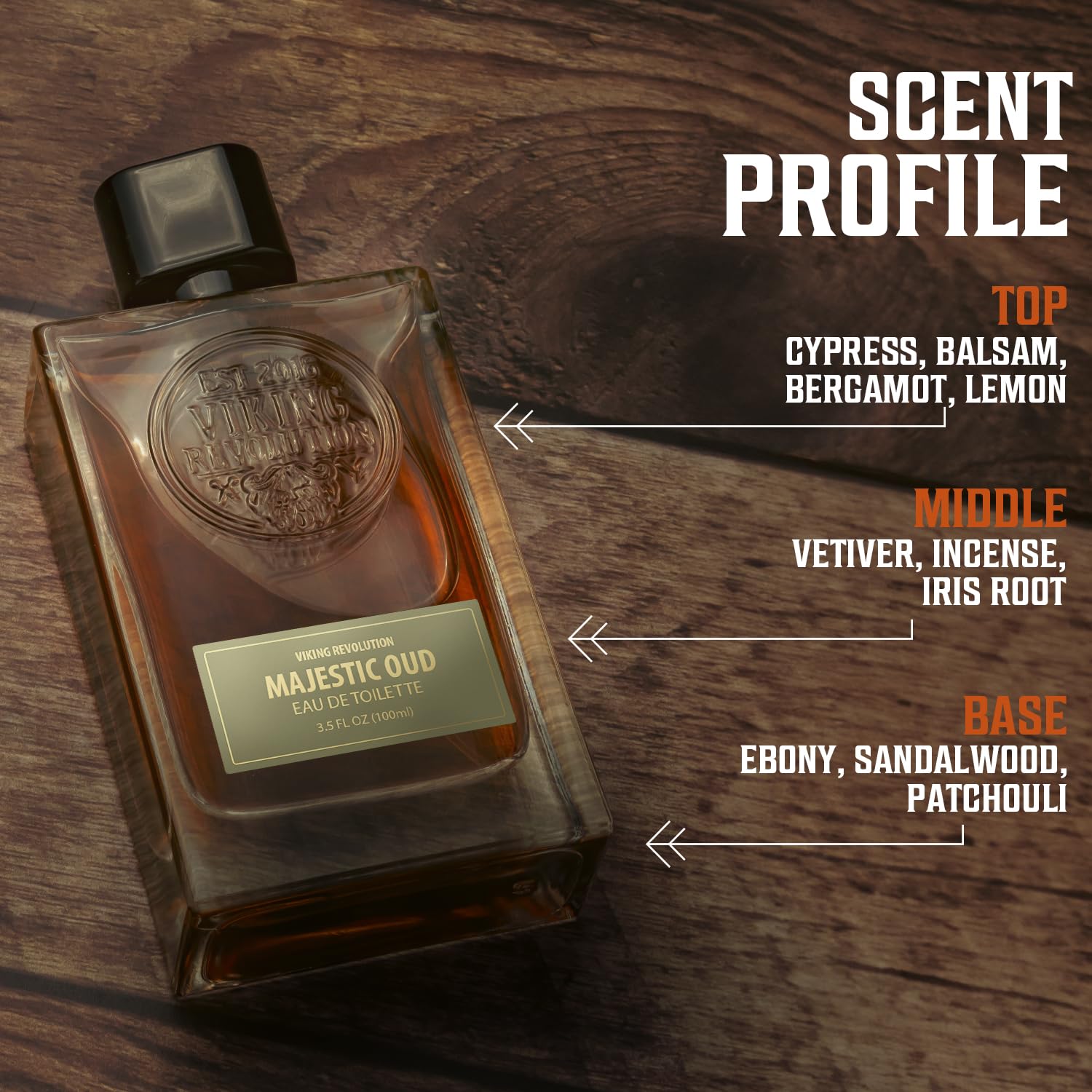 Viking Revolution Majestic Oud Cologne For Men - Earthy Mens Cologne Spray Eau De Toilette - Woody Majestic Oud Perfume For Men