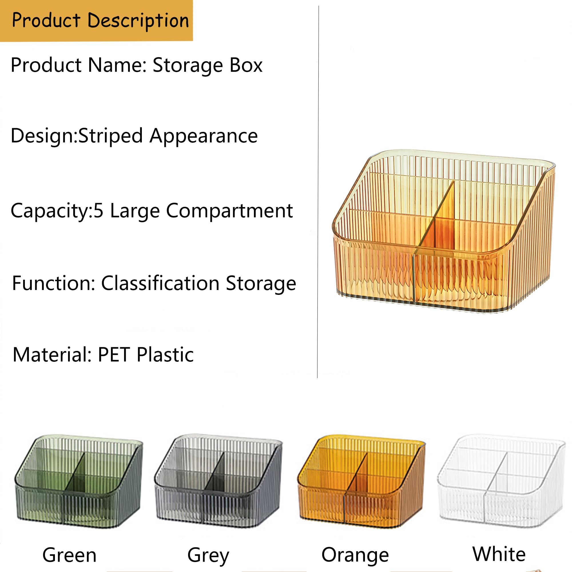 Freebirdly Makeup Organizer Cosmetics Storage Box, Large Capacity Make Up Brush Holder Organizer Vanity Accessories, Bathroom Co