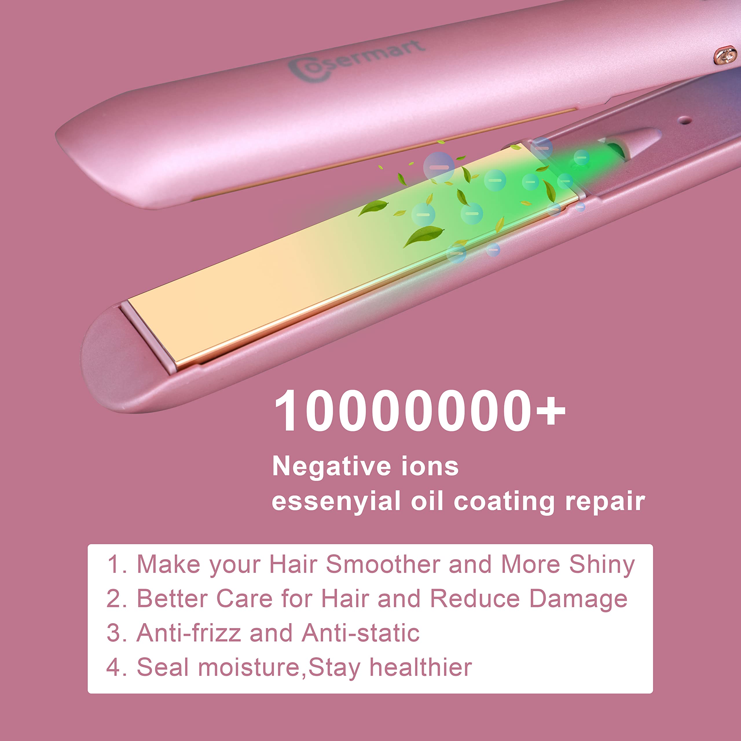 Hair Straightener and Curler 2 in 1, Nano Titanium Ceramic Flat Iron with Argan Oil, Ionic Protect Hair,Curling Iron 1 inch, 25