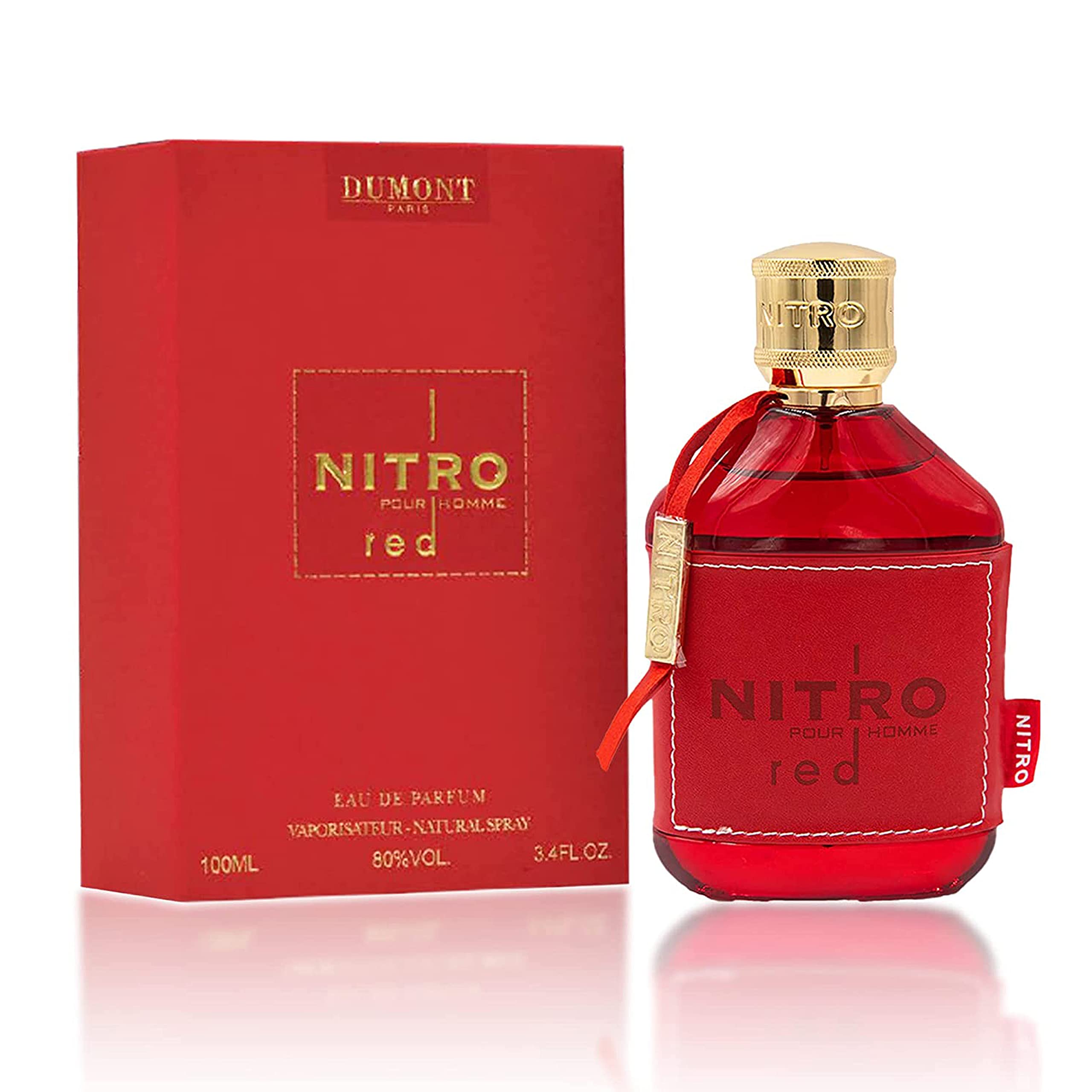 Dumont NITRO RED - 3.4oz - Eau De Parfum - Luxury Perfume for Men - Fruit, Woody, Floral & Masculine Fragrance - Long Lasting Cologne Mist & Body Spray - for Him-New Condition