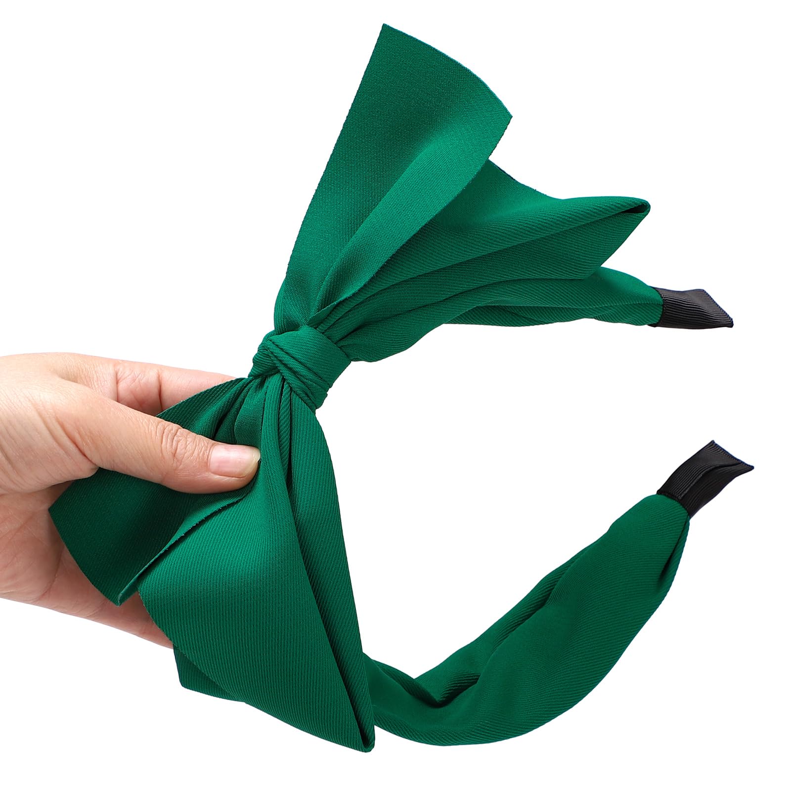 Wantgor Bow Headbands For Women, Big Bowknot Hair Hoop Women Knotted Wide Turban Headbands Hair Band Bows Hair Accessories (Gree