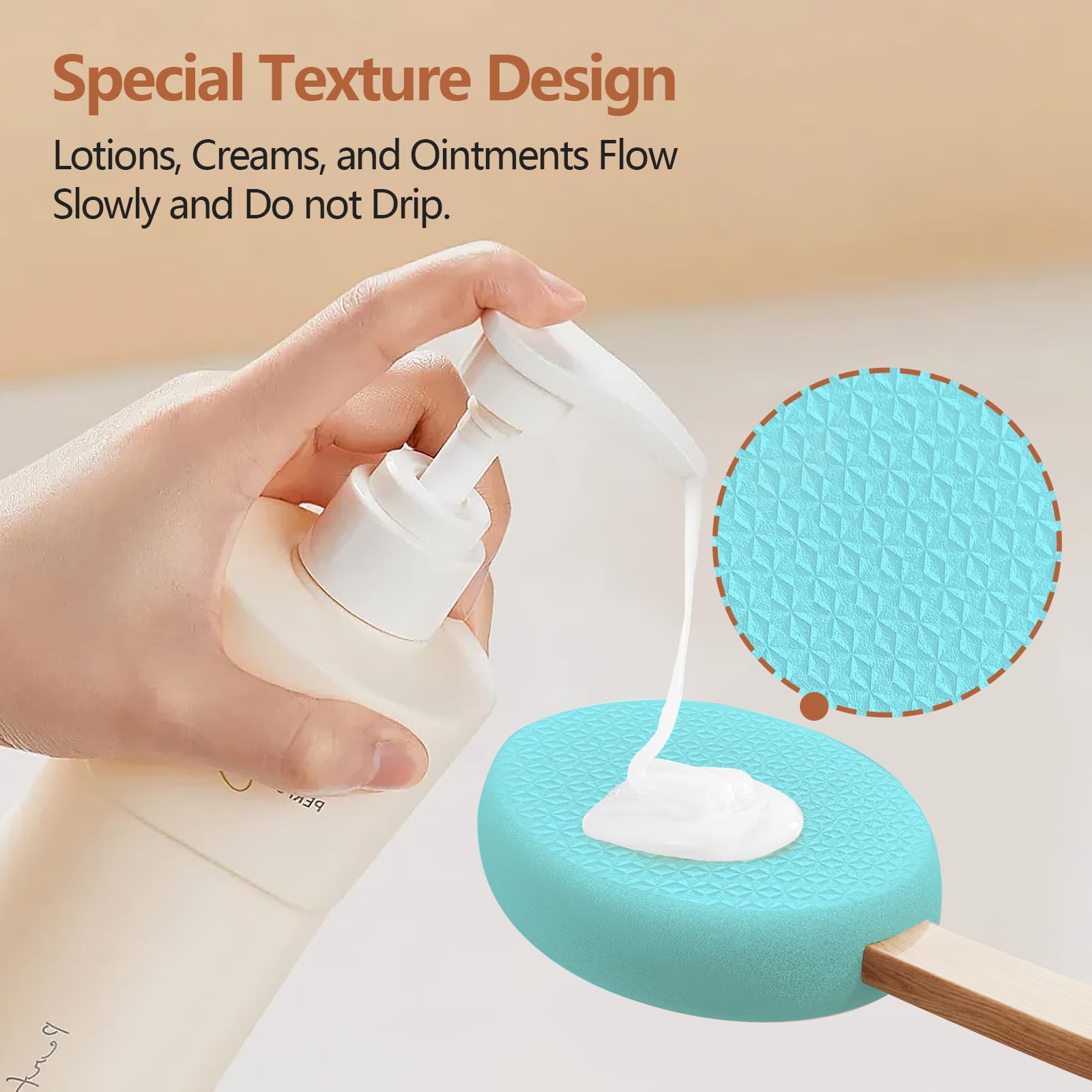 Svarvns Lotion Applicator For Back And Feet With 2 Replaceable Pads, 17 '' Back Lotion Applicator For Women, Elderly Apply To Lo