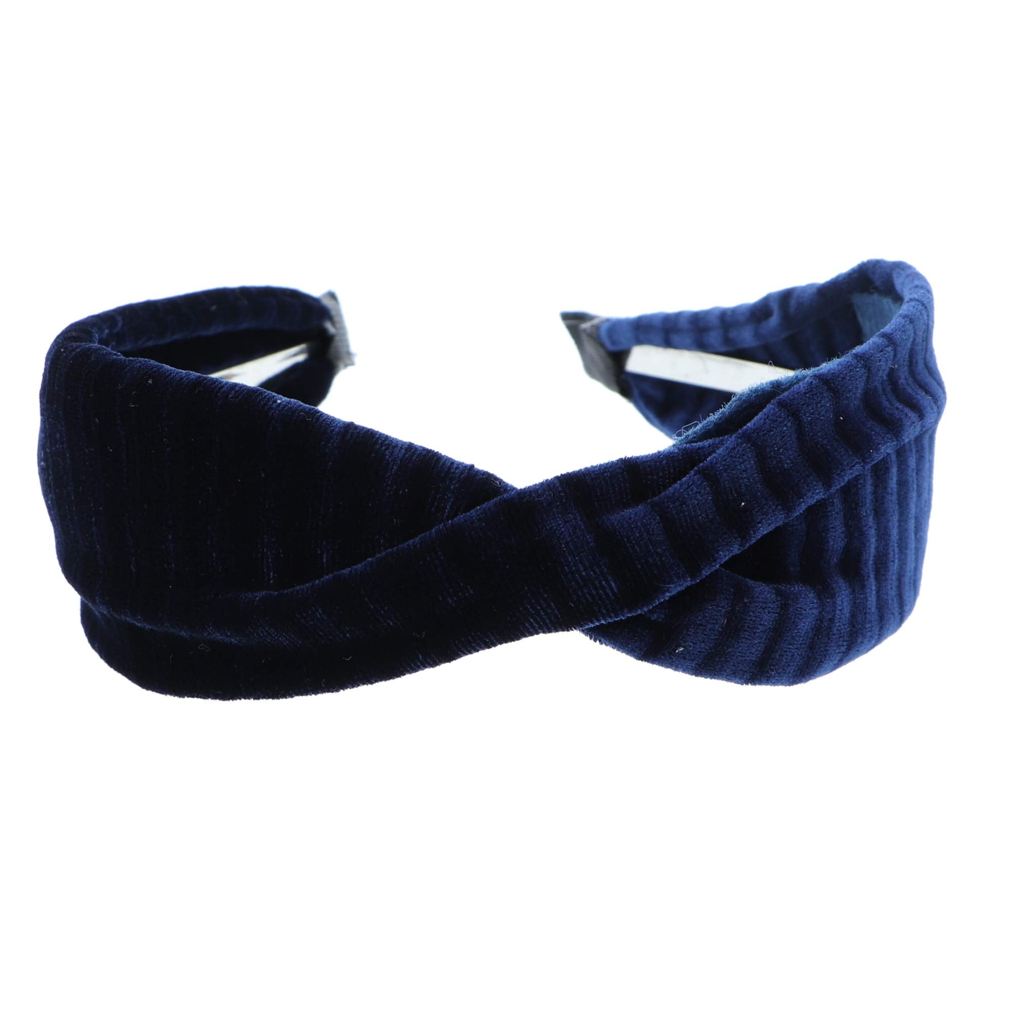 Beautiful Holiday Velvet Twist Headband For Women and Girls-Navy