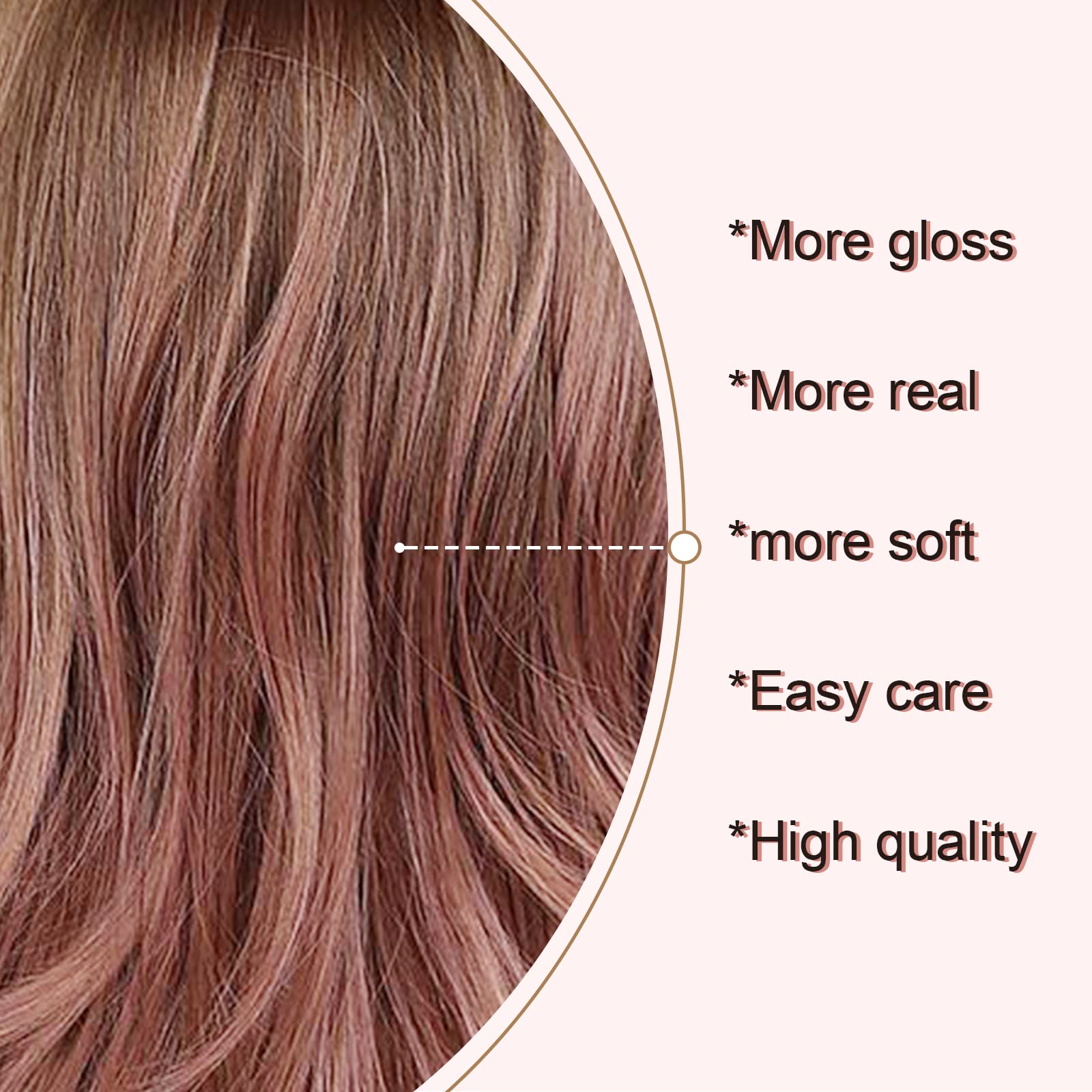 Emmor Long Wavy Wigs With Bangs Purple Pink Wigs For Women, 20 Inch Natural Curly Hair Wig With Air Bang Synthetic Ombre Wigs, P