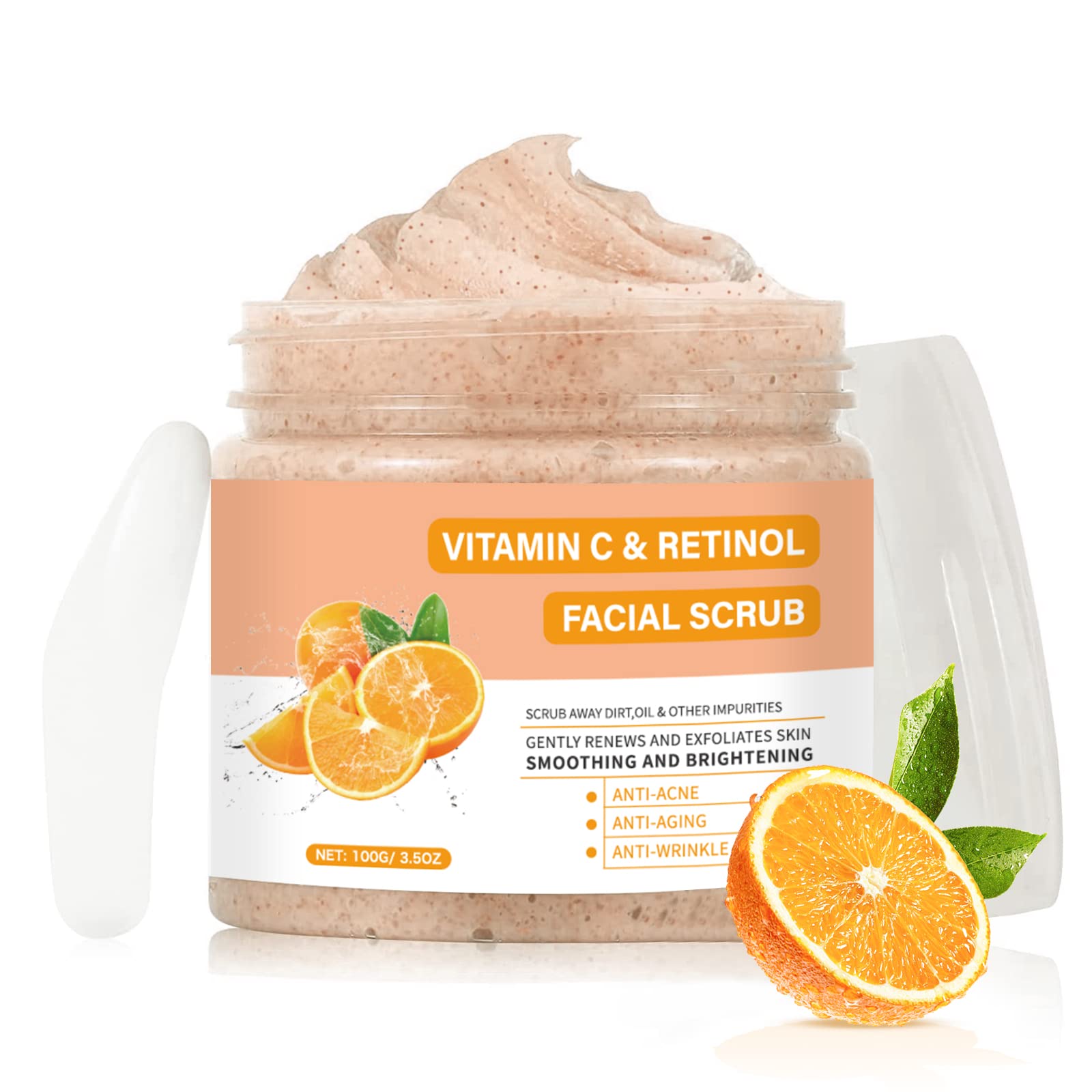 Vitamin C and Retinol Facial Scrub Face Scrub Exfoliating Face Wash Vitamin C Facial Body Scrub Microdermabrasion Facial Scrub F