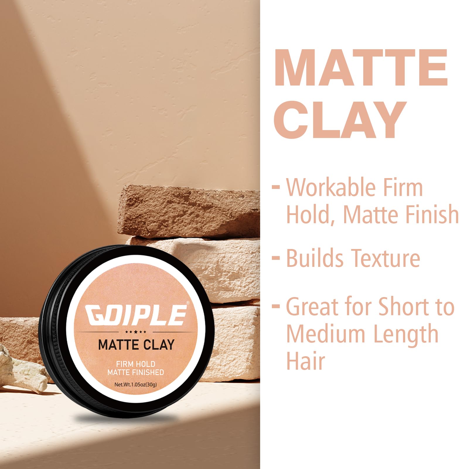 2Pcs Hair Styling Clay For Men Firm Hold, Matte Finish Hair Clay Hair Paste For Men Water Based Matte Texture Pomade Mens Hair P