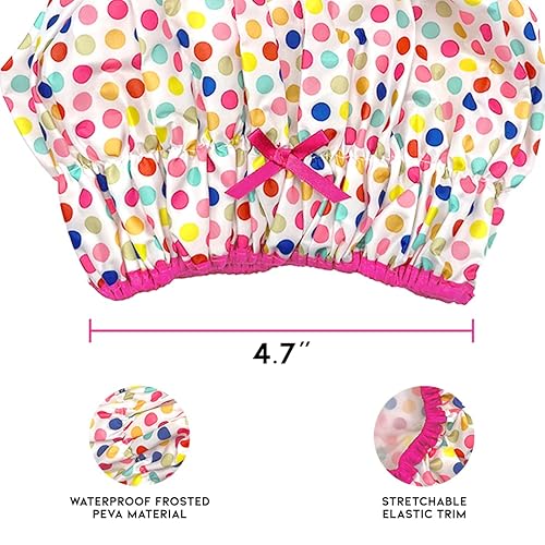 Reusable Shower Cap & Bath Cap & Lined, Oversized Waterproof Shower Caps Large Designed For All Hair Lengths With Peva Lining &