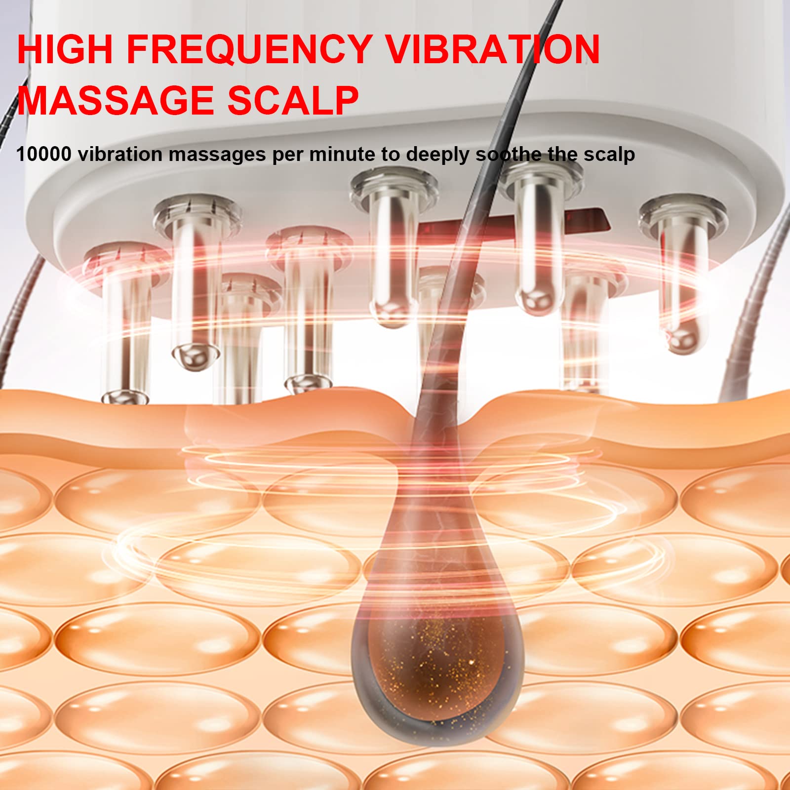 Electric Oil Scalp Brush Hair Growth Vibrating Massage Scalp Applicator Comb White Elitzia ET2231