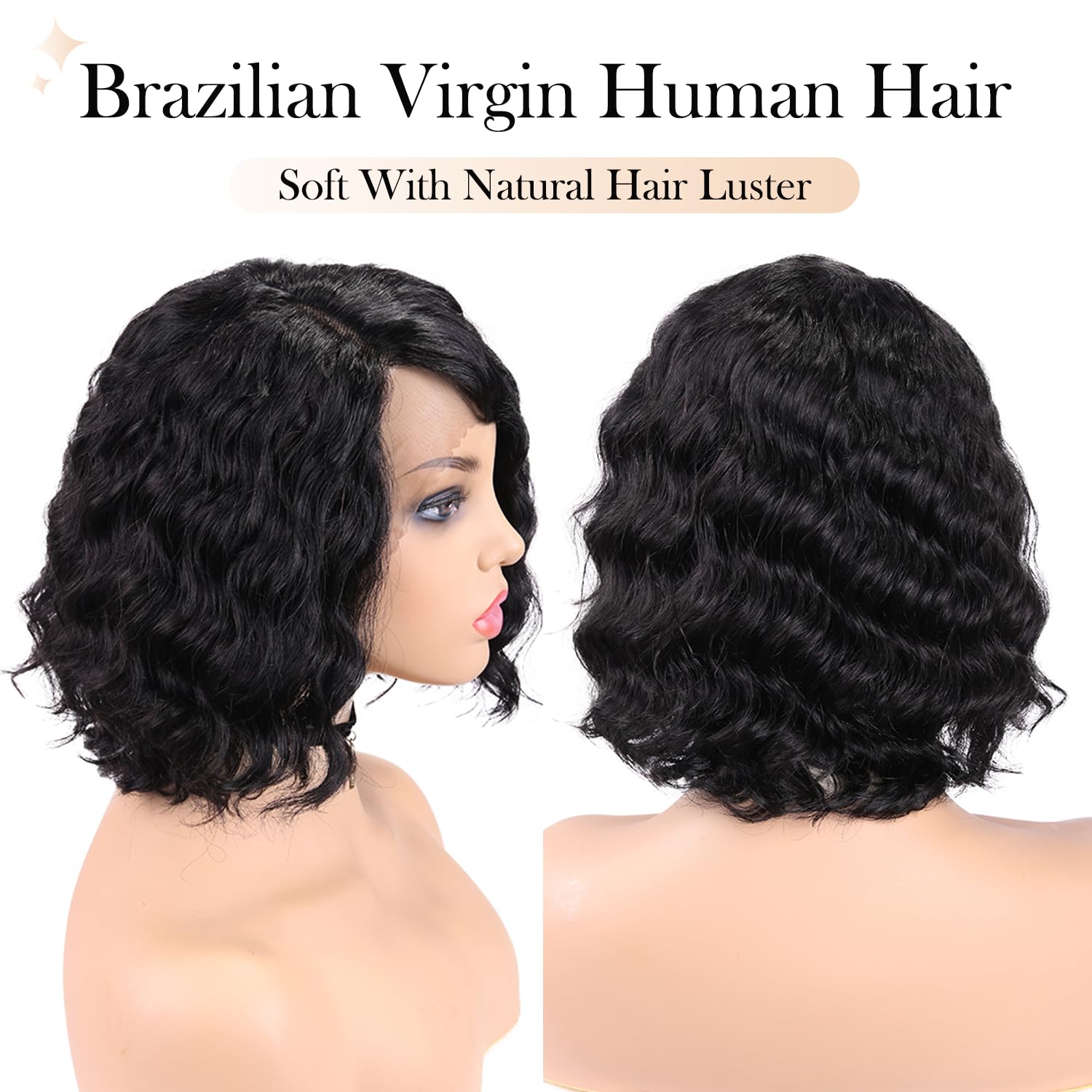 Wiger Short Curly Lace Frontal Human Hair Wigs For Black Women Black Hd Lace Curly Bob Lace Front Hair Transparent Lace Glueless