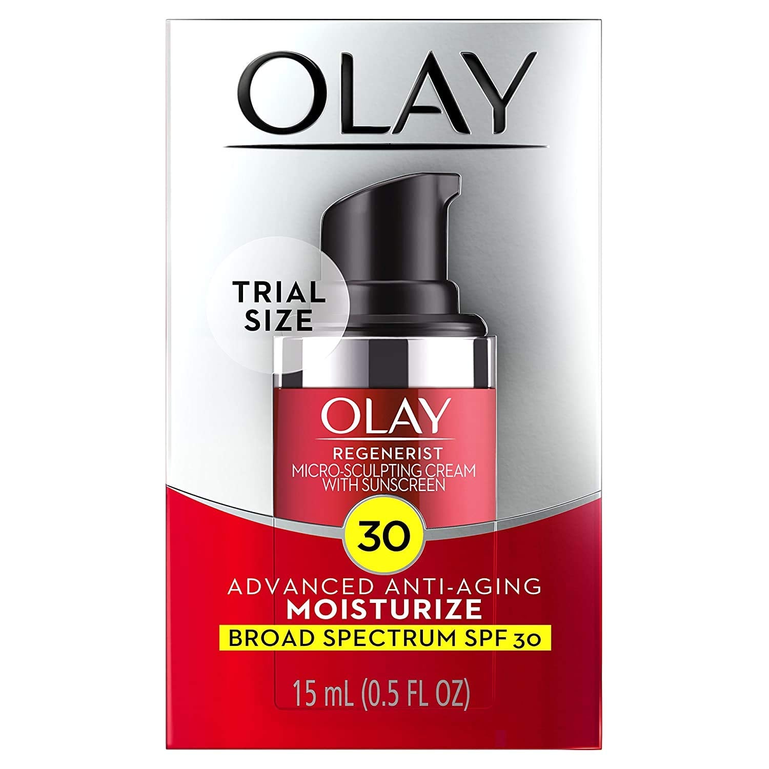 Olay Regenerist Micro-Sculpting Cream Face Moisturizer With Sunscreen, Spf 30, Trial Size 0.5 Oz