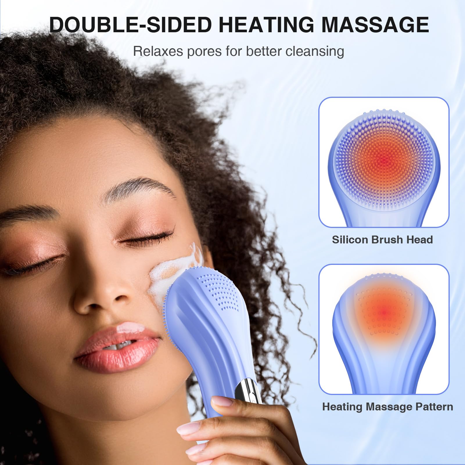 5 Modes Silicone Face Scrubber, Waterproof Face Scrubber Exfoliator For Men & Women, Rechargeable Electric Facial Cleansing Brus