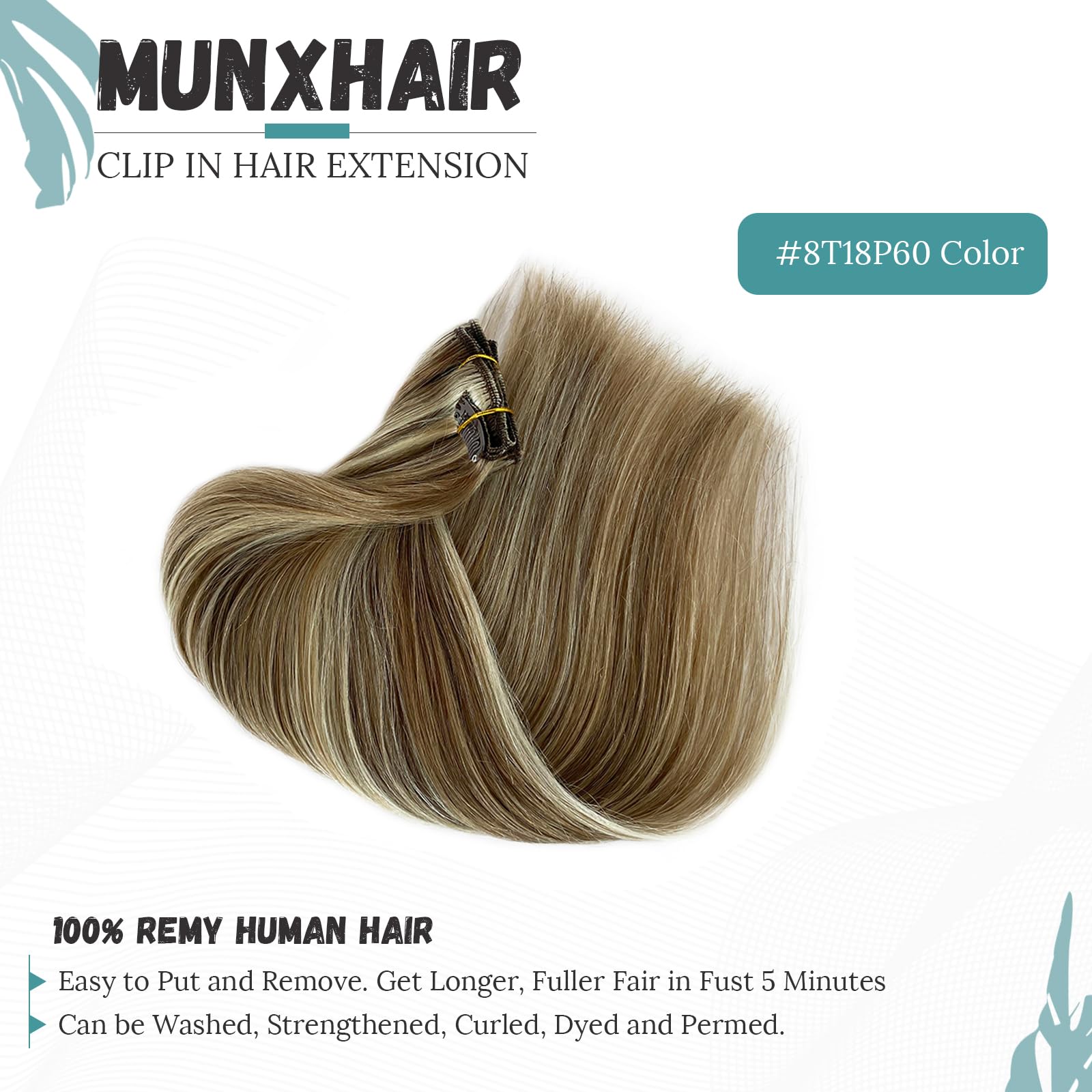 20Inch Balayage Blonde 100% Real Human Hair Clip In Extensions 70G 7Pcs Ash Brown To Beige Blonde With Platinum Blonde Highlight